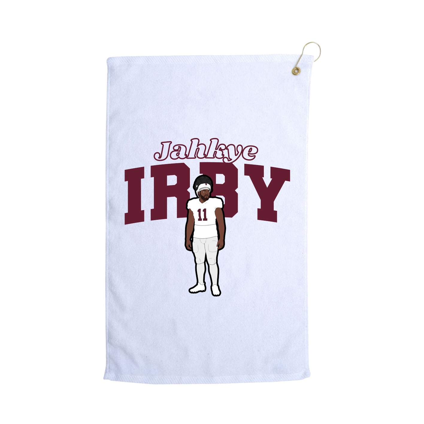 Golf Towel — Name Arch in White