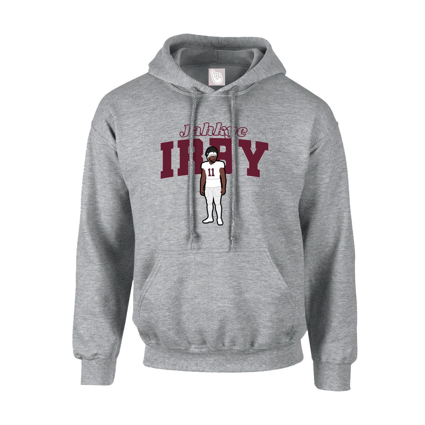 Youth Hoodie — Name Arch in Grey