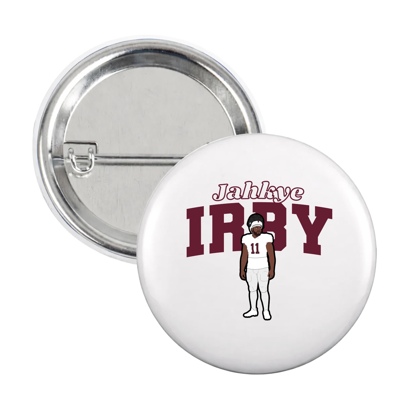 Game Day Button — Name Arch in White