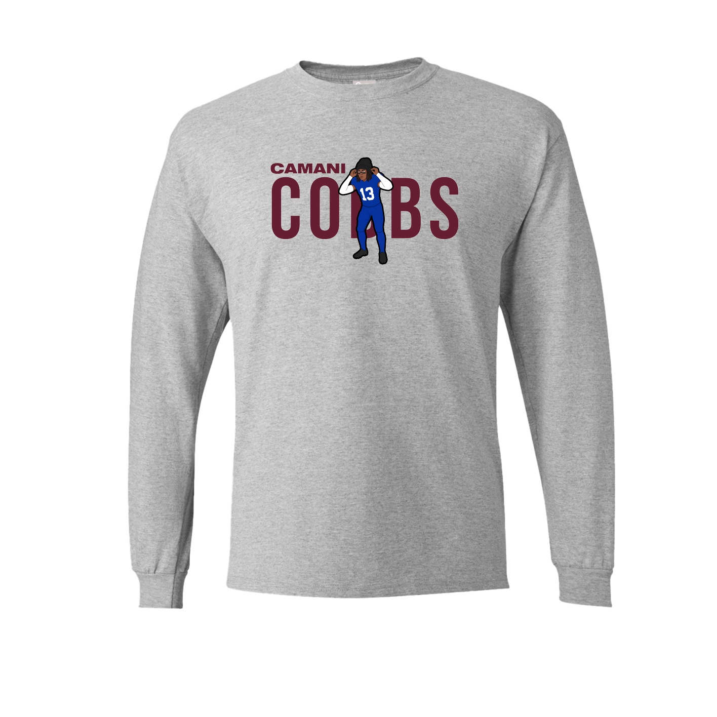 Long Sleeve Tee — Player Name in Grey