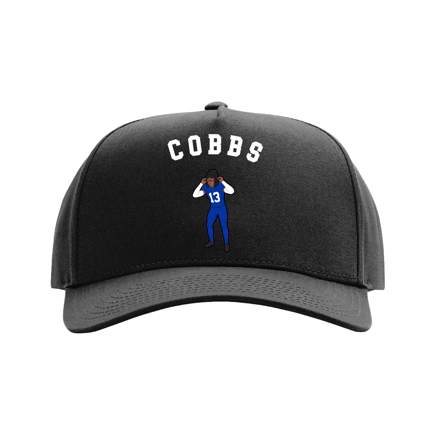 Full Fabric Five-Panel Champ Cap — Shirsey Arch in Black