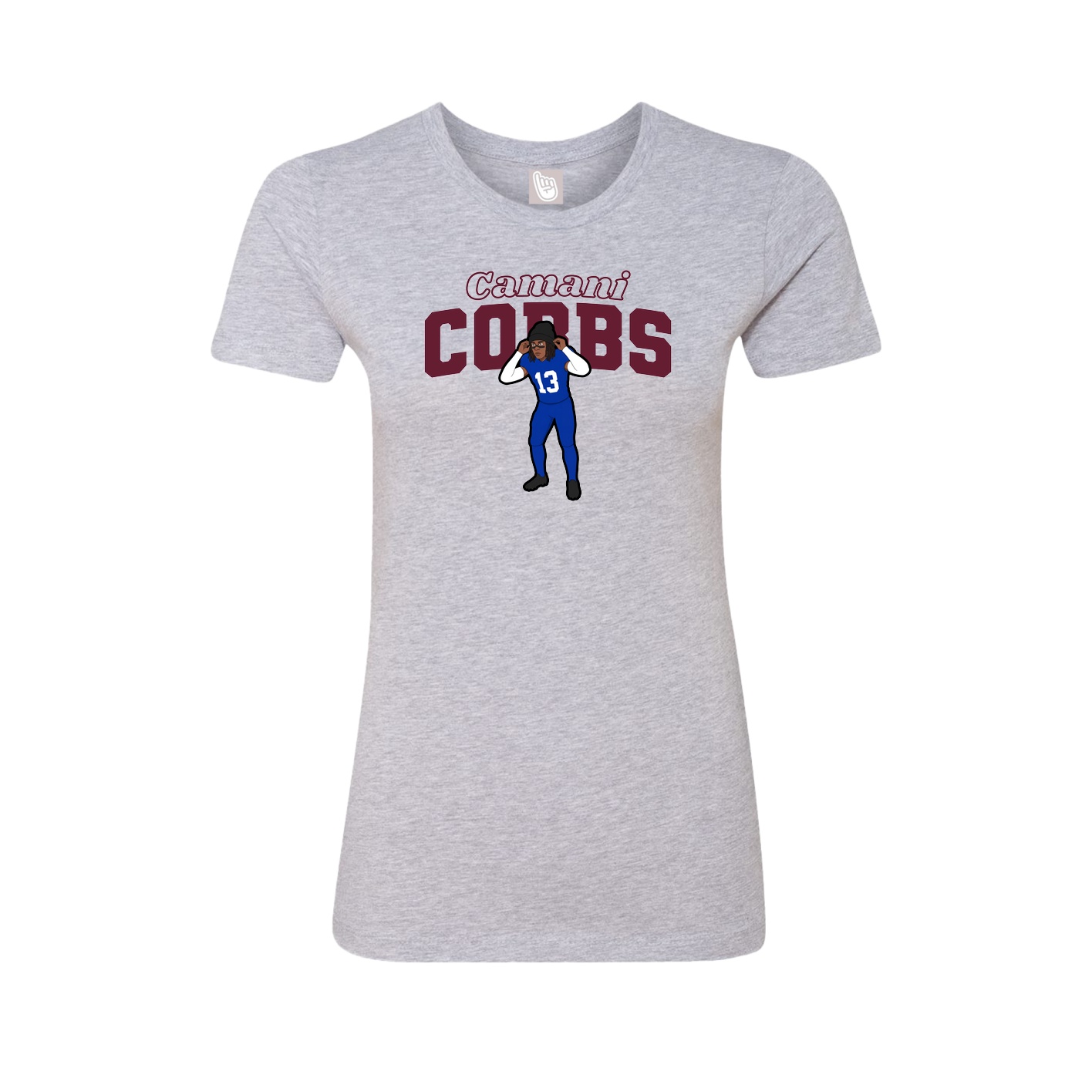 Fitted Women's Tee — Name Arch in Grey