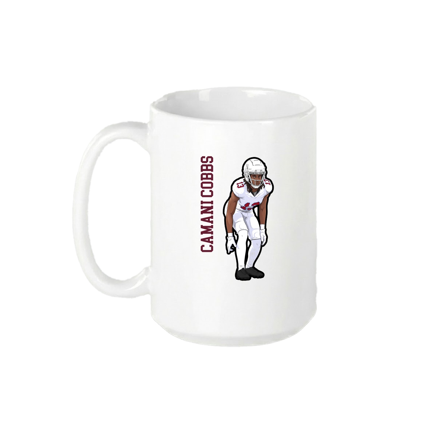15oz Coffee Mug — Name Vertical in White