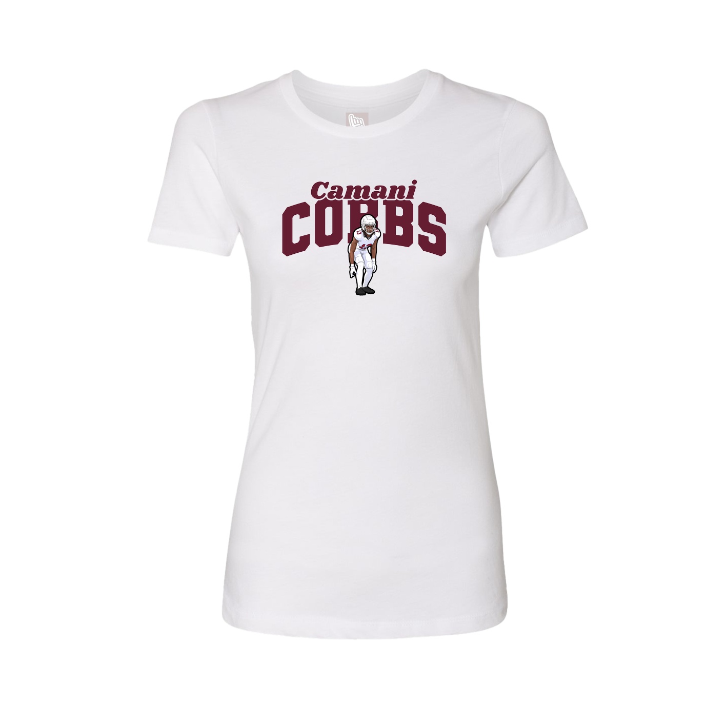 Fitted Women's Tee — Signature Arch in White