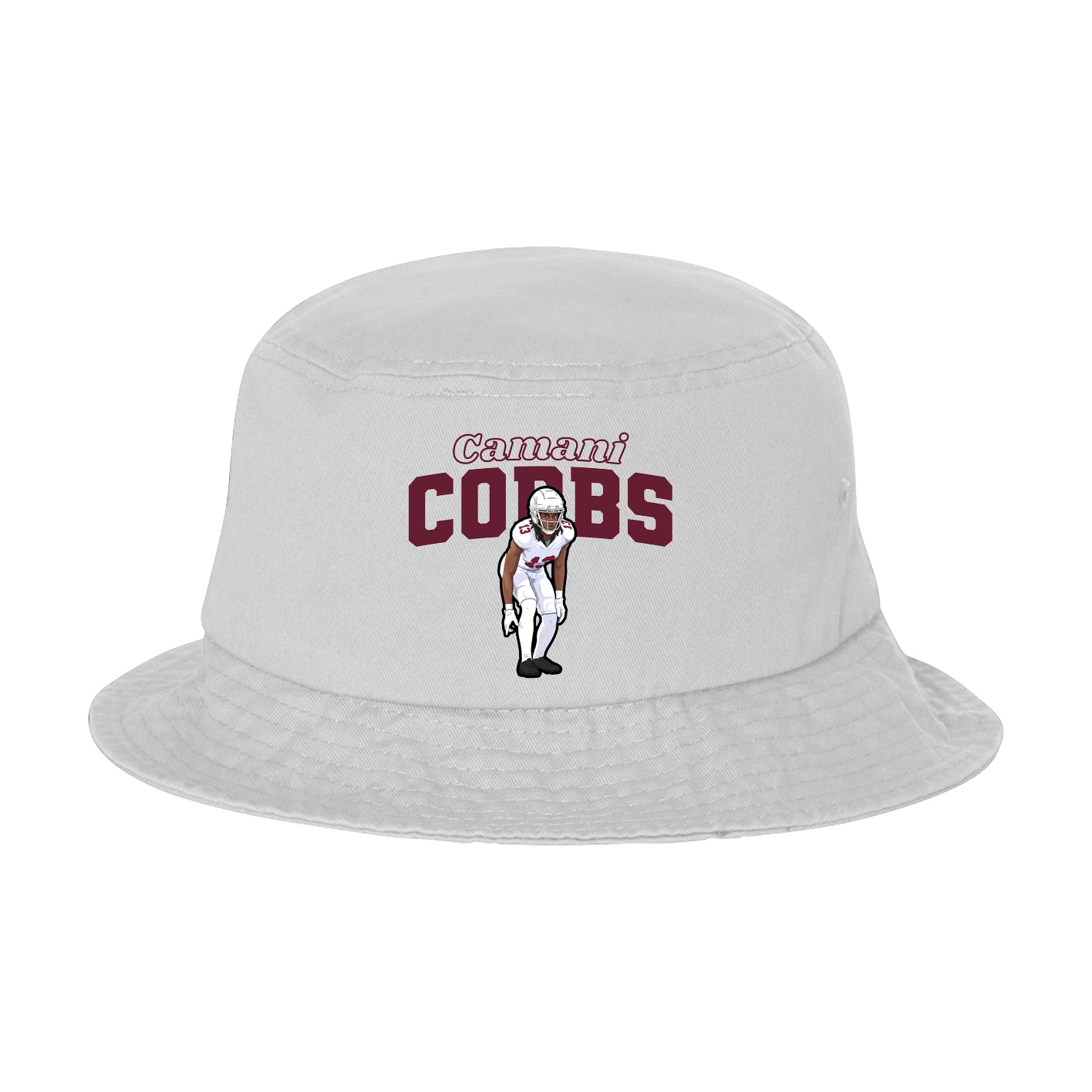 Bucket Cap — Name Arch in White