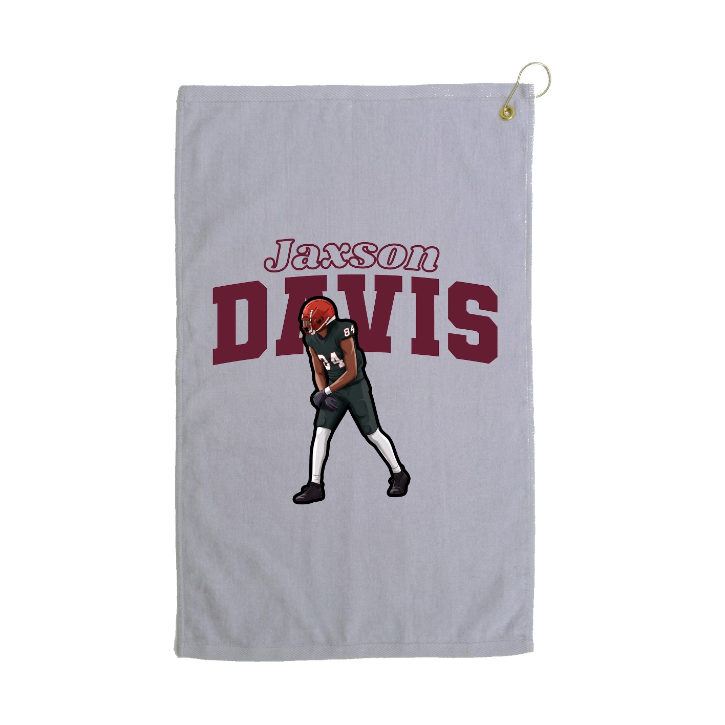 Golf Towel — Name Arch in Grey