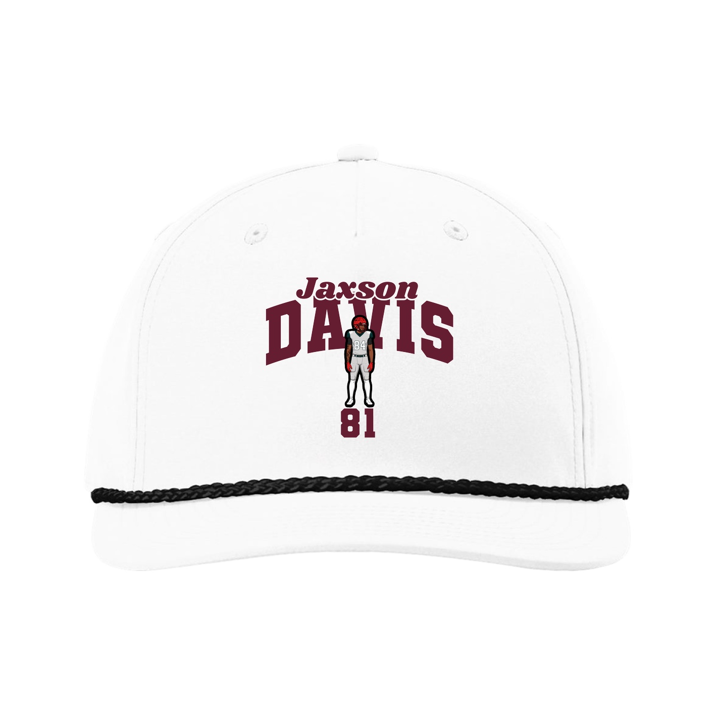 Five-Panel Classic Rope Cap — Signature Arch in White