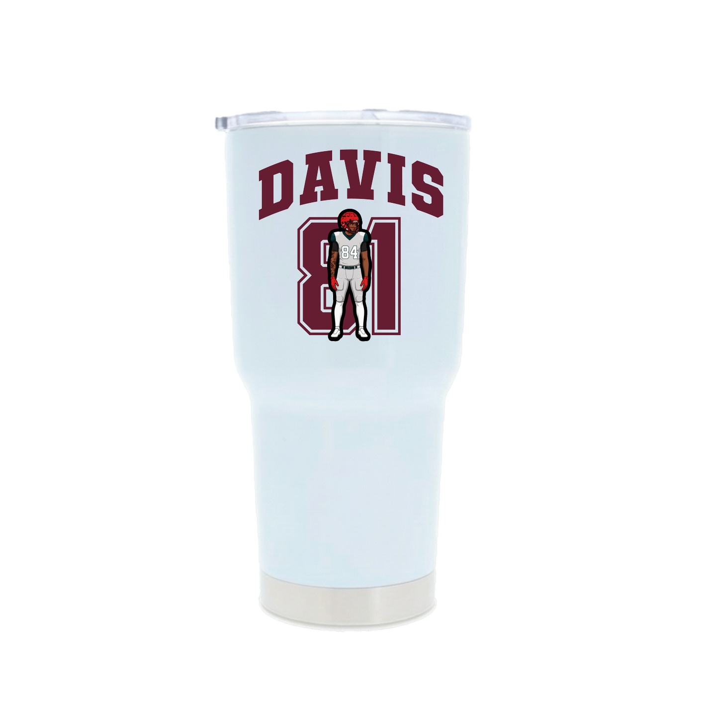 30oz Stainless Steel Tumbler — Number in White