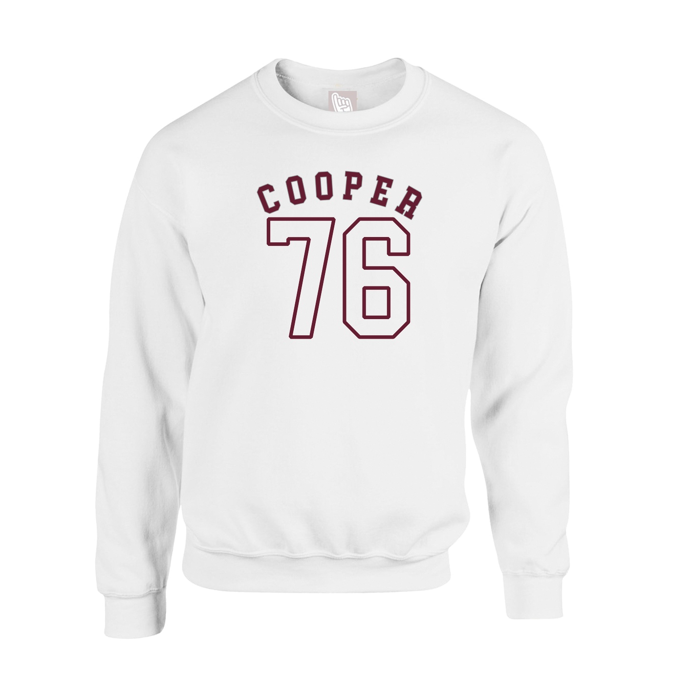 Fleece Crew — Shirsey Arch in White