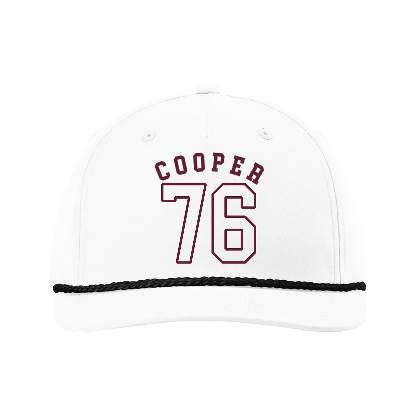 Five-Panel Classic Rope Cap — Shirsey Arch in White