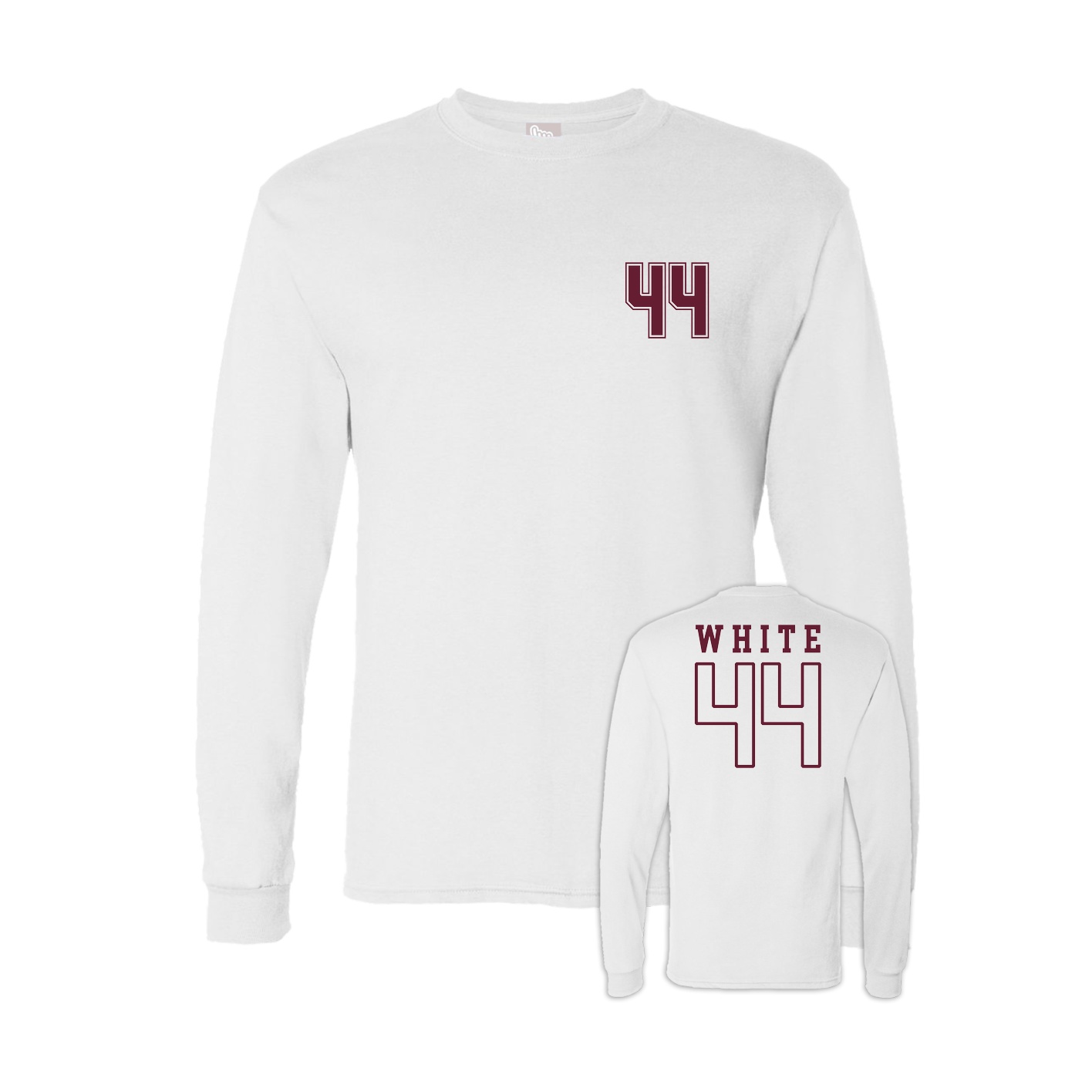 Long Sleeve Tee — Chest Back in White