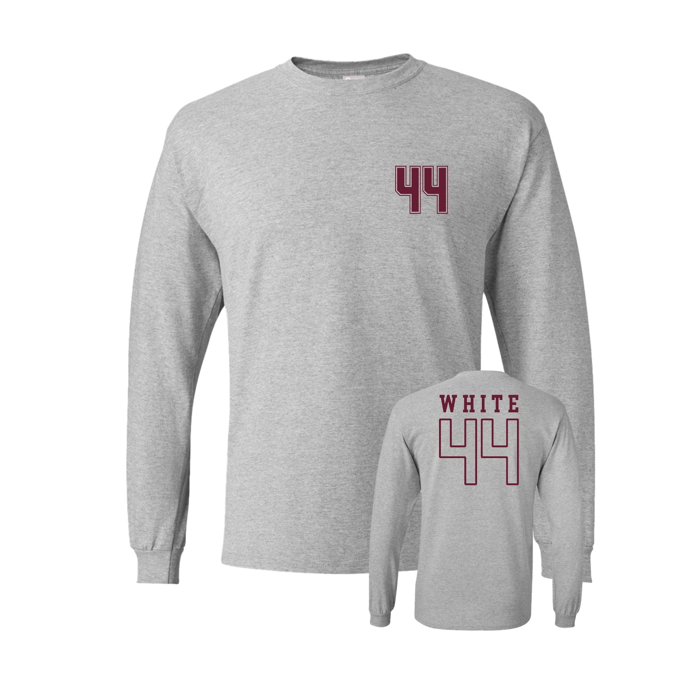 Long Sleeve Tee — Chest Back in Grey