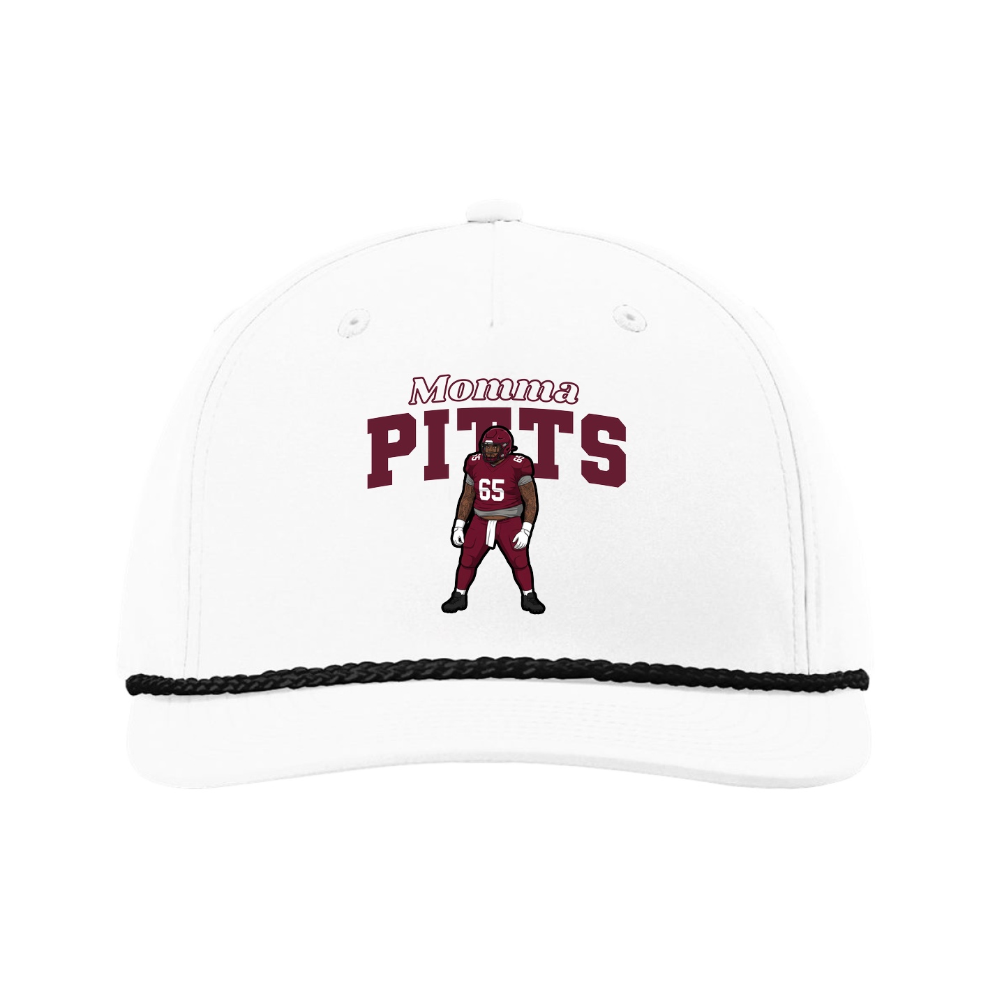 Five-Panel Classic Rope Cap — Mothers Day Block in White