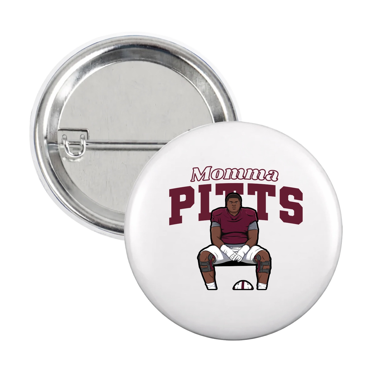 Game Day Button — Mothers Day Block in White