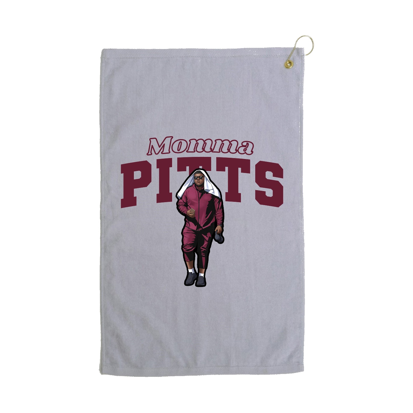 Golf Towel — Mothers Day Block in Grey