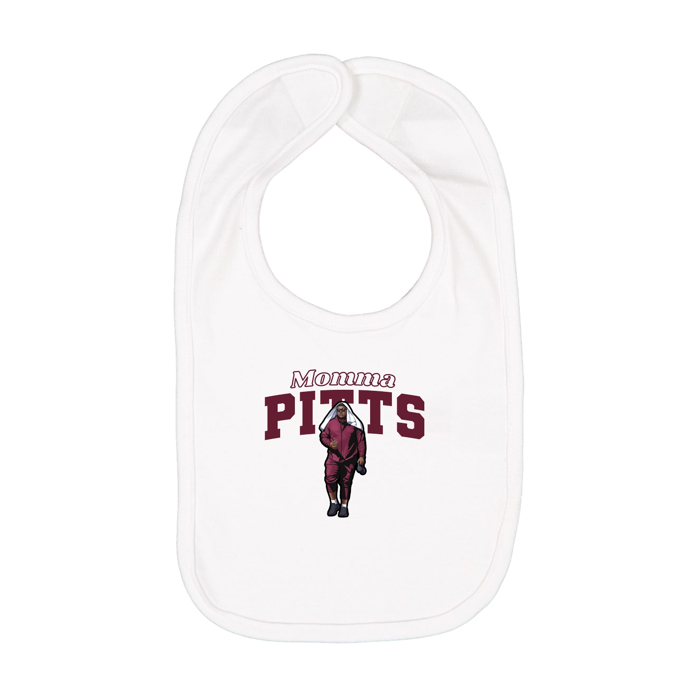 Infant Bib — Mothers Day Block in White