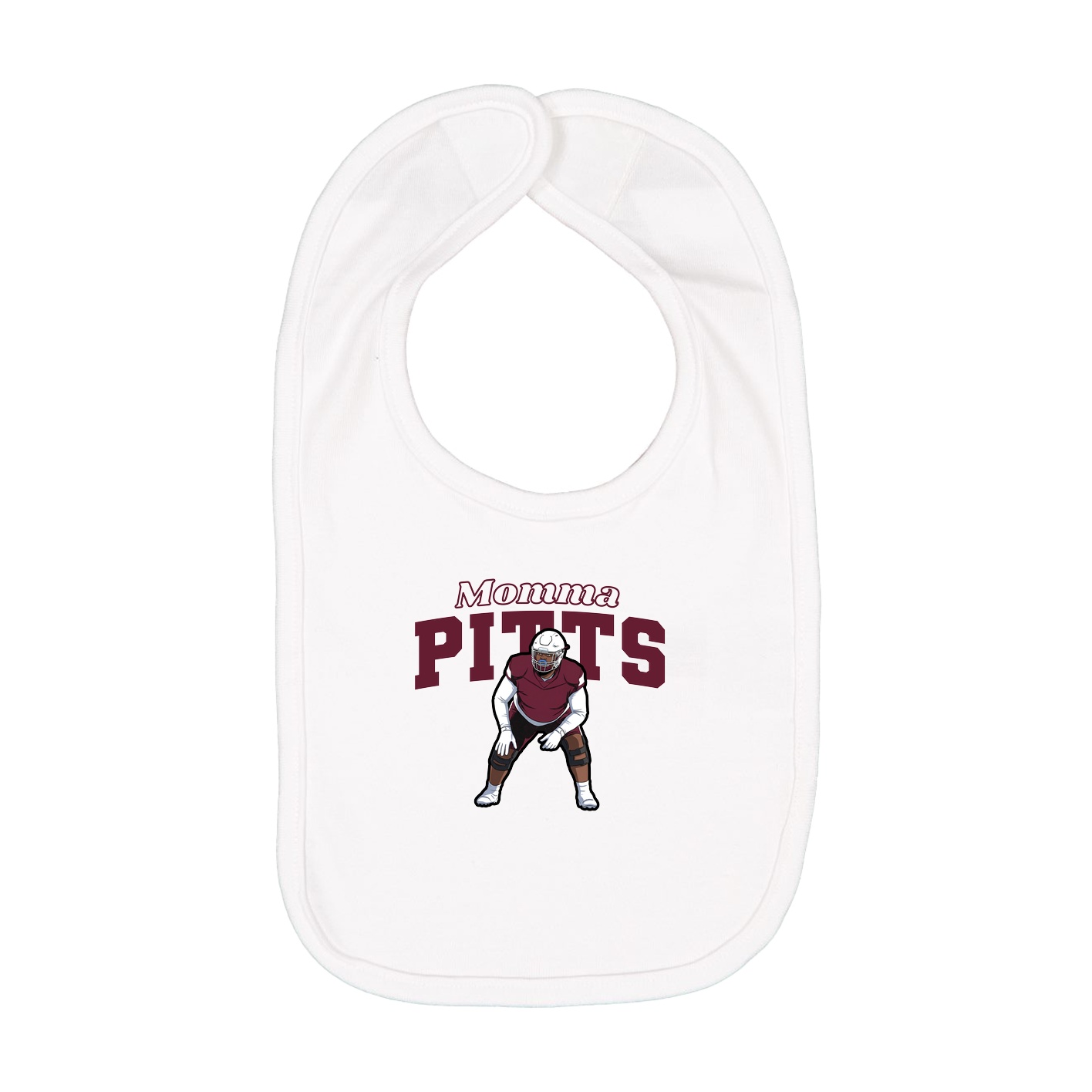 Infant Bib — Mothers Day Block in White