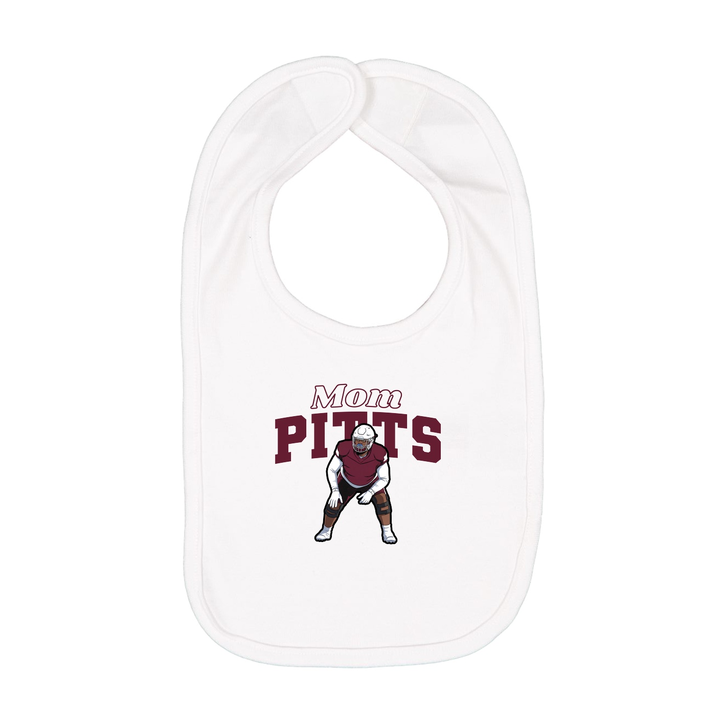 Infant Bib — Mothers Day Block in White
