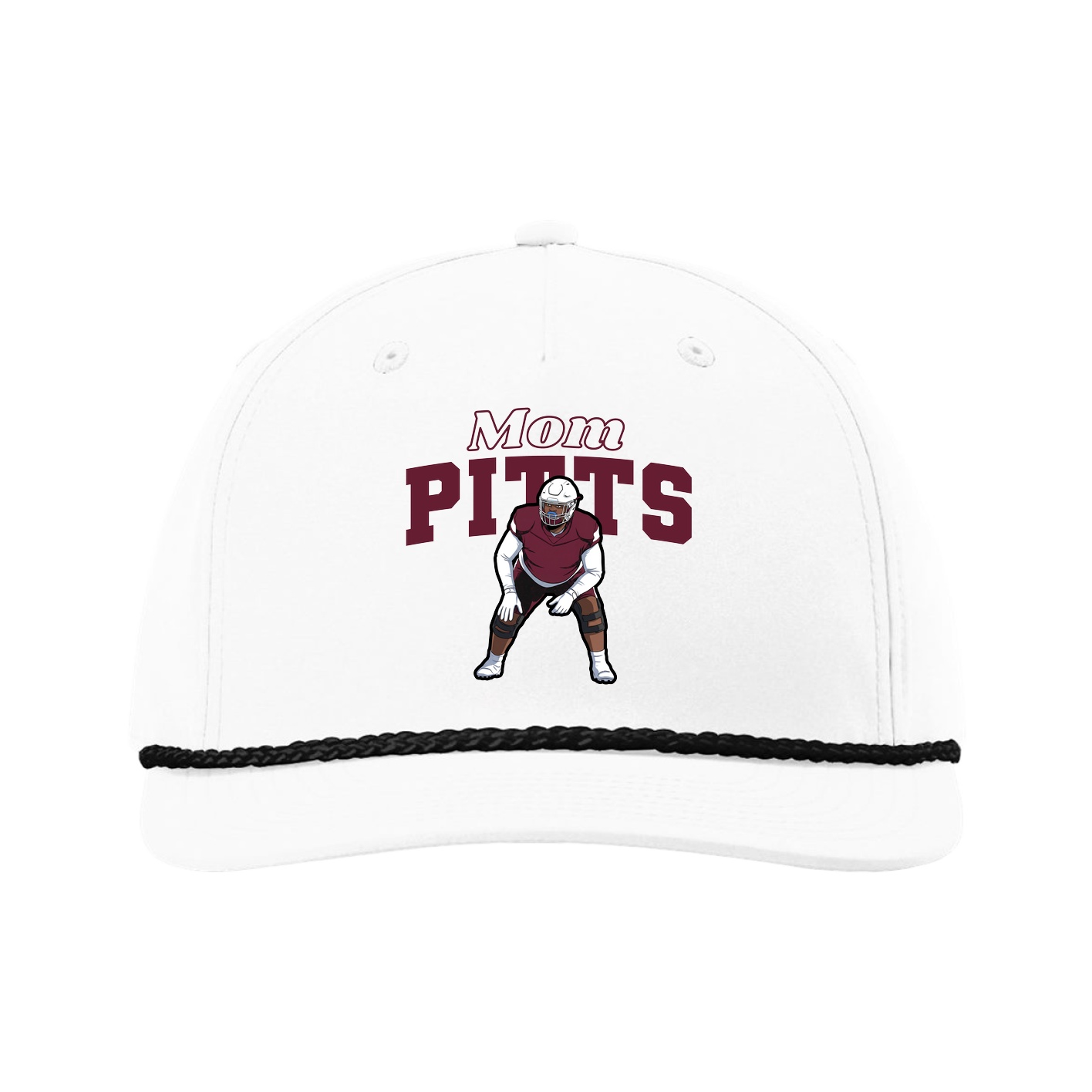 Five-Panel Classic Rope Cap — Mothers Day Block in White