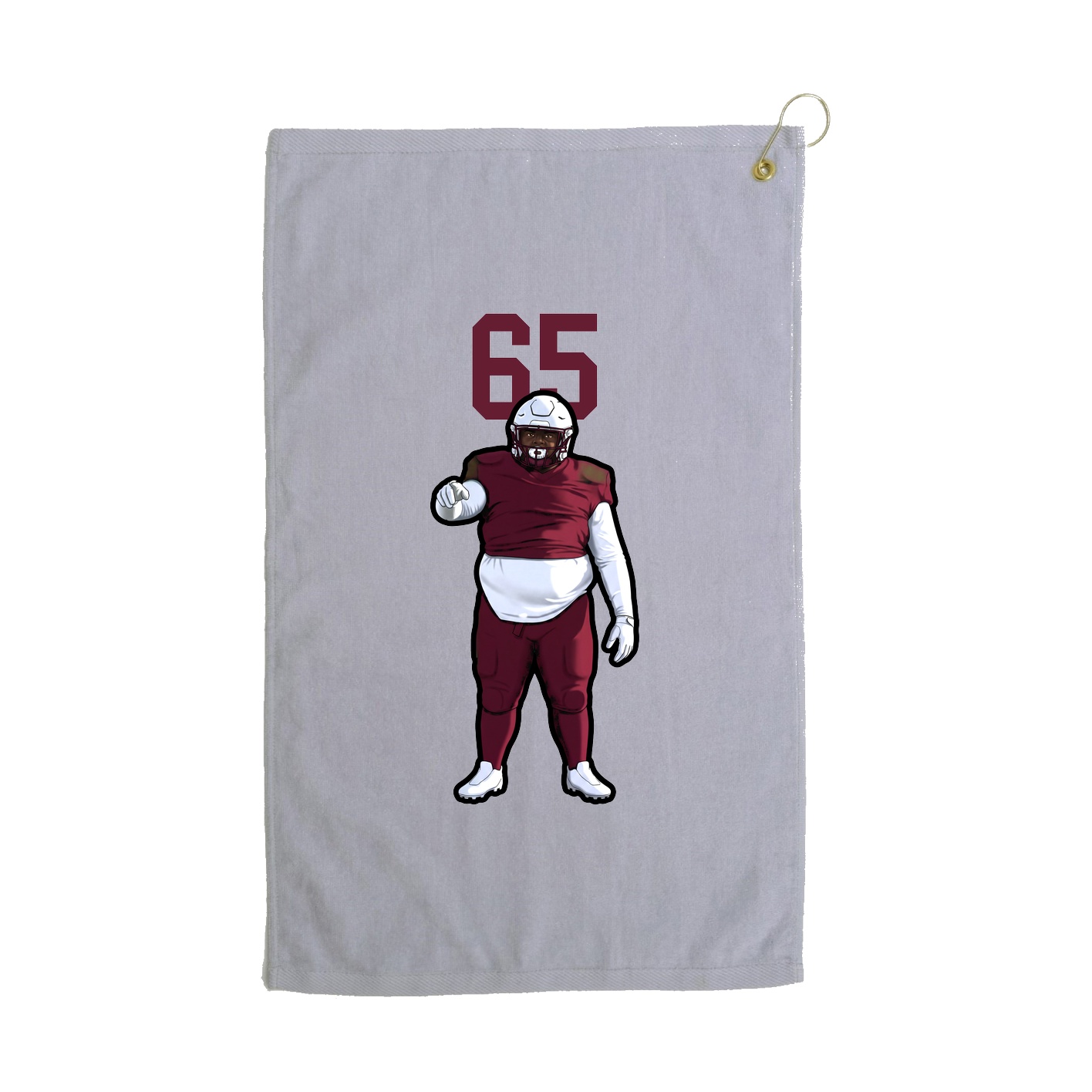 Golf Towel — Number Top in Grey