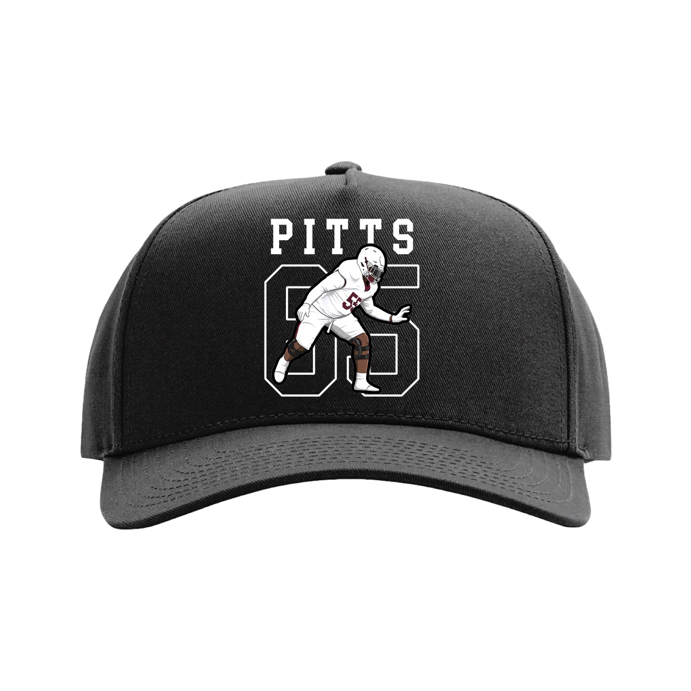 Full Fabric Five-Panel Champ Cap — Shirsey in Black