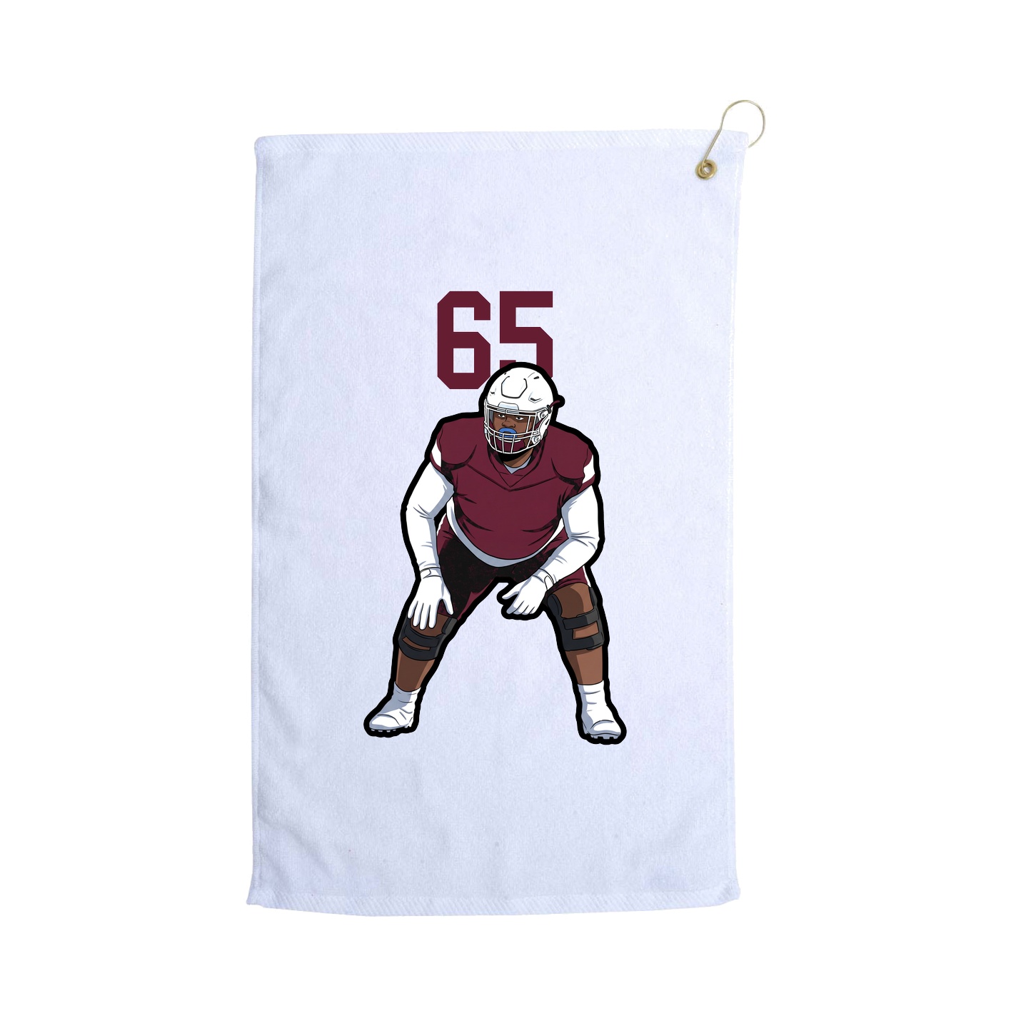 Golf Towel — Number Top in White