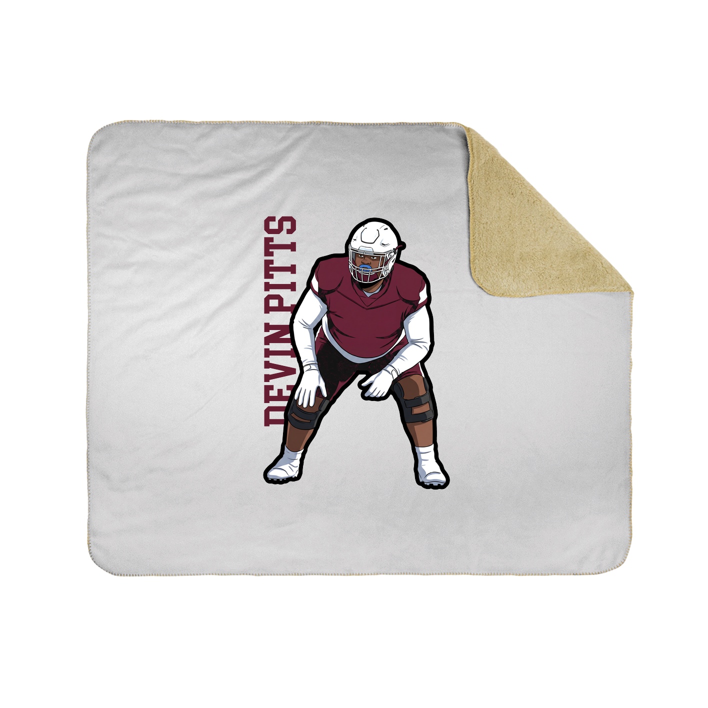 Throw Blanket — Name Vertical in White
