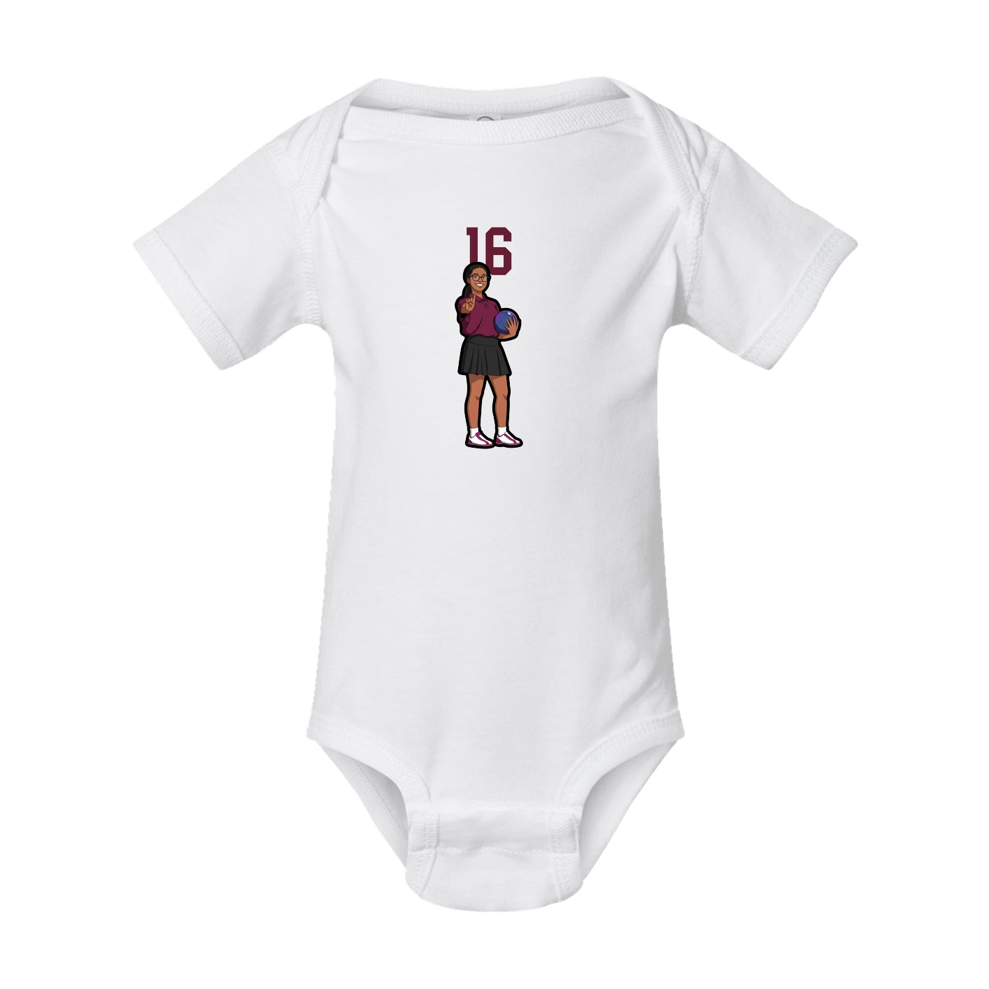 Baby Onesie — Number Top in White