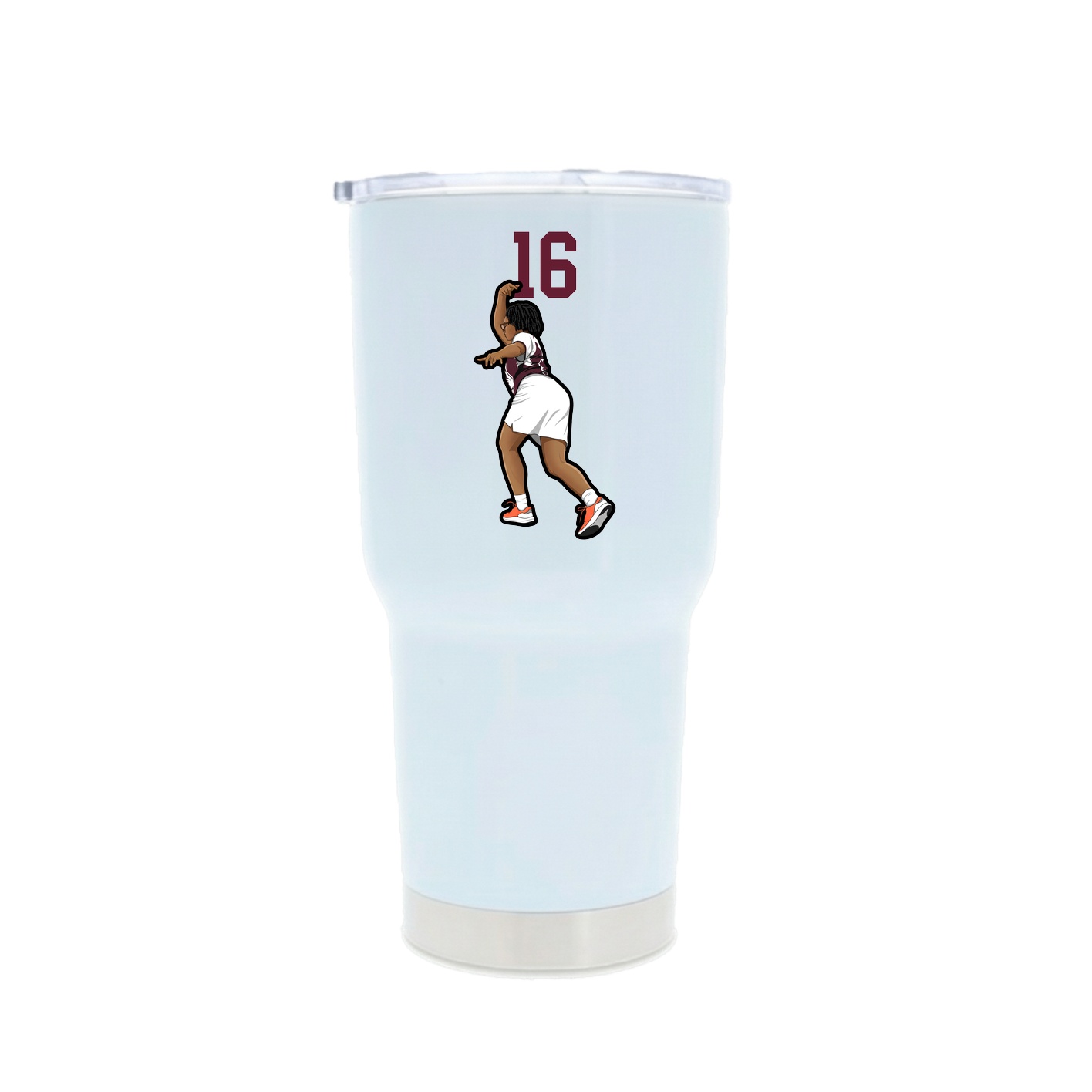 30oz Stainless Steel Tumbler — Number Top in White