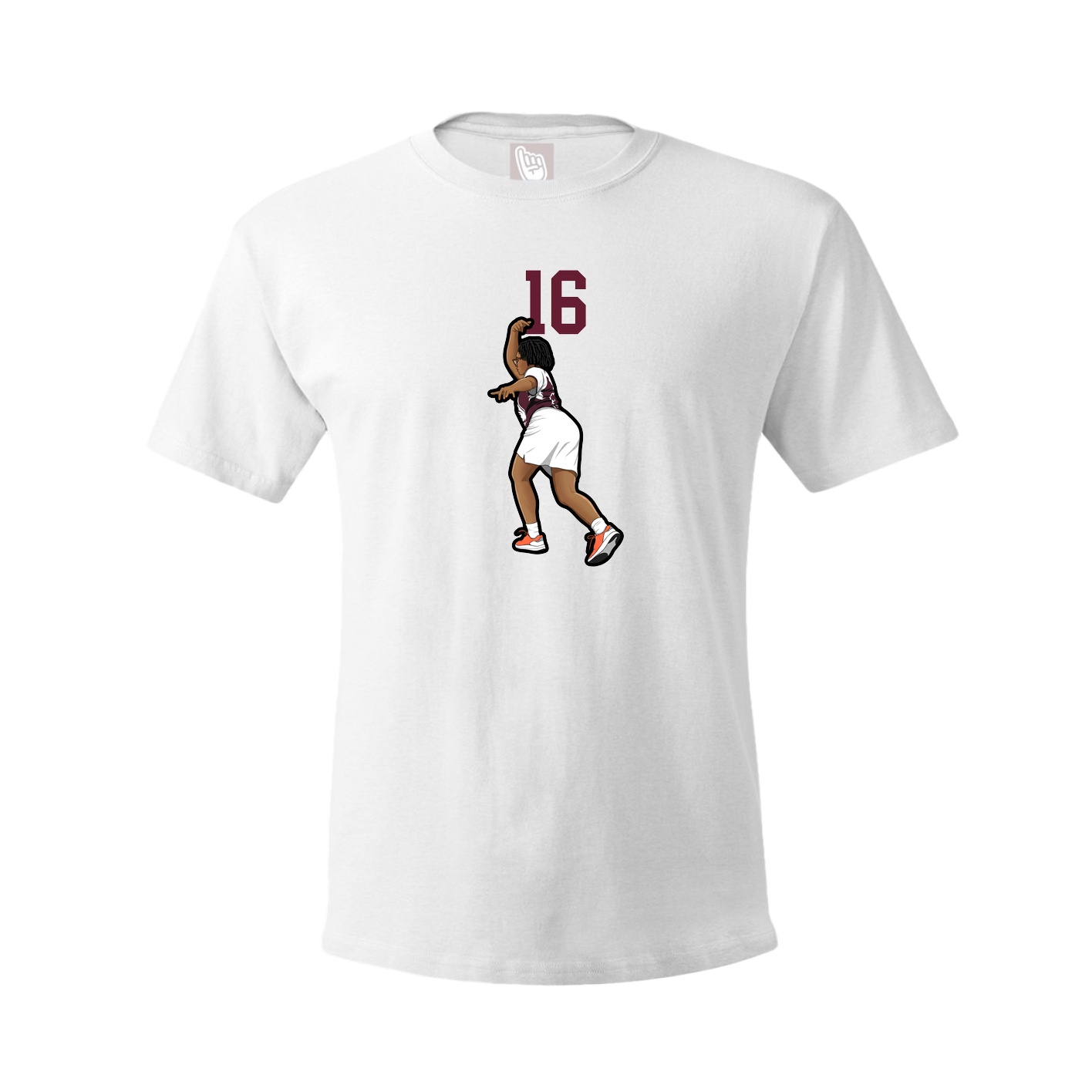 Youth Tee — Number Top in White