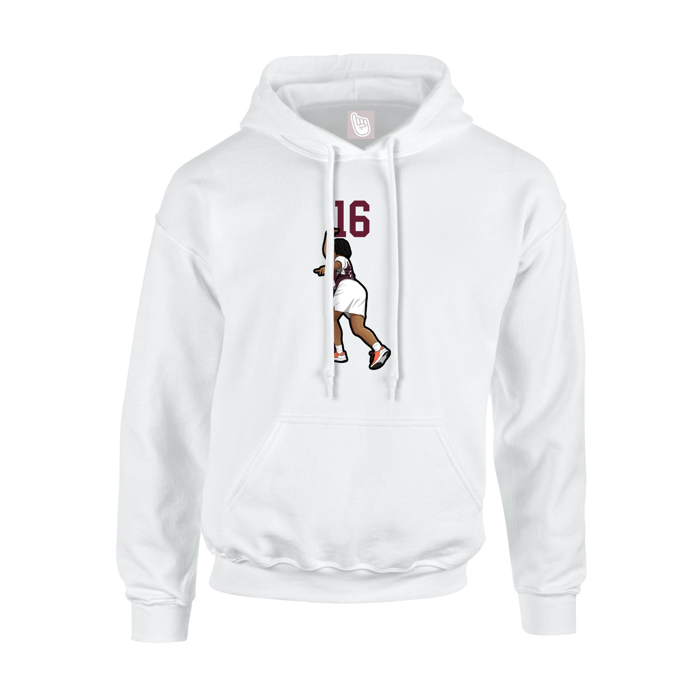 Youth Hoodie — Number Top in White