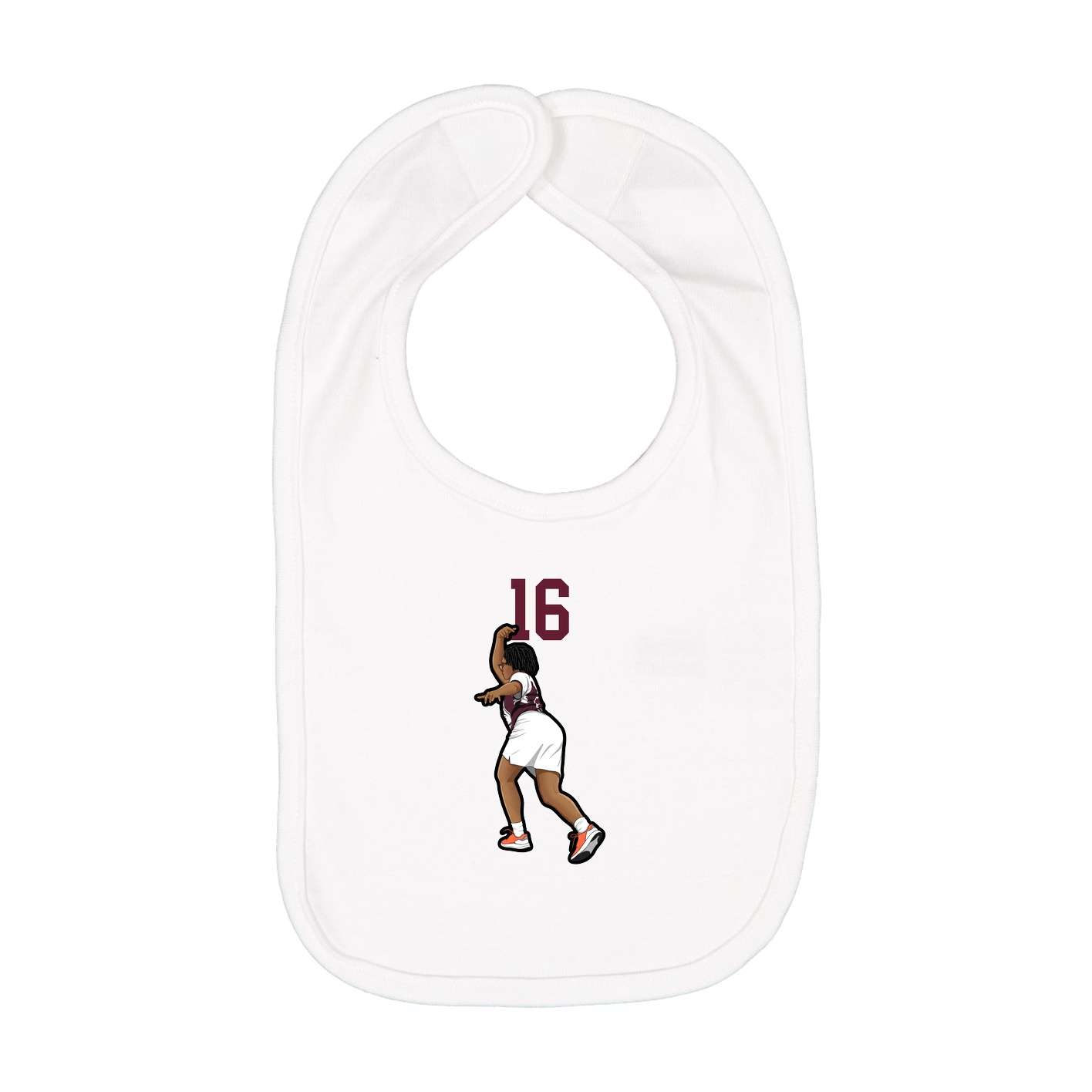 Infant Bib — Number Top in White