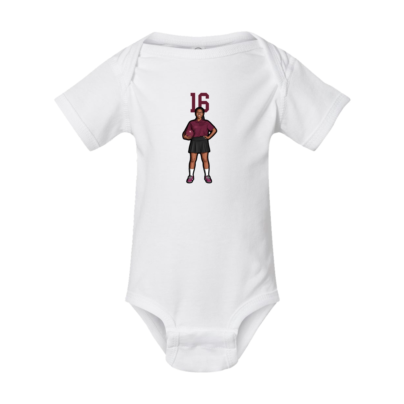 Baby Onesie — Number Top in White