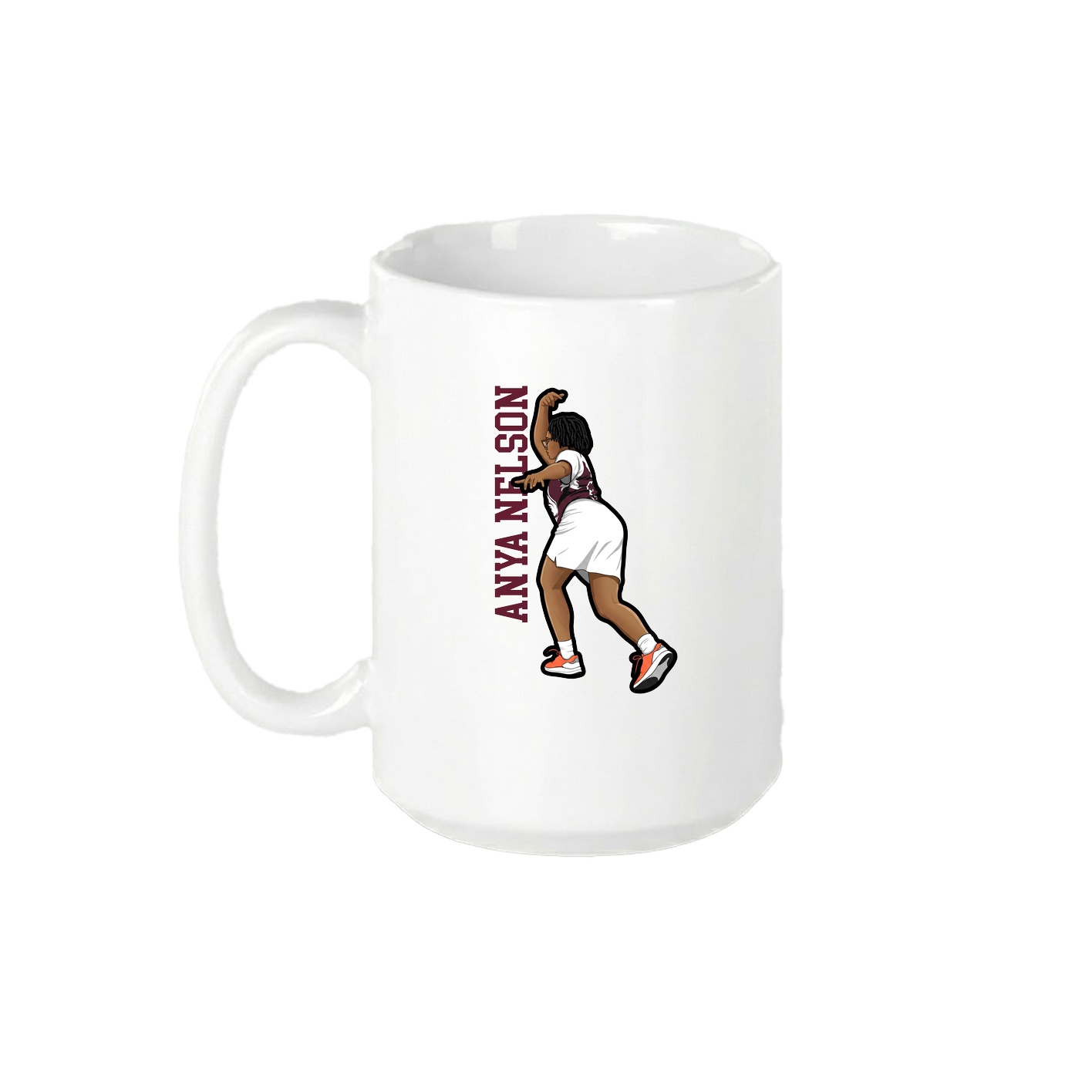 15oz Coffee Mug — Name Vertical in White
