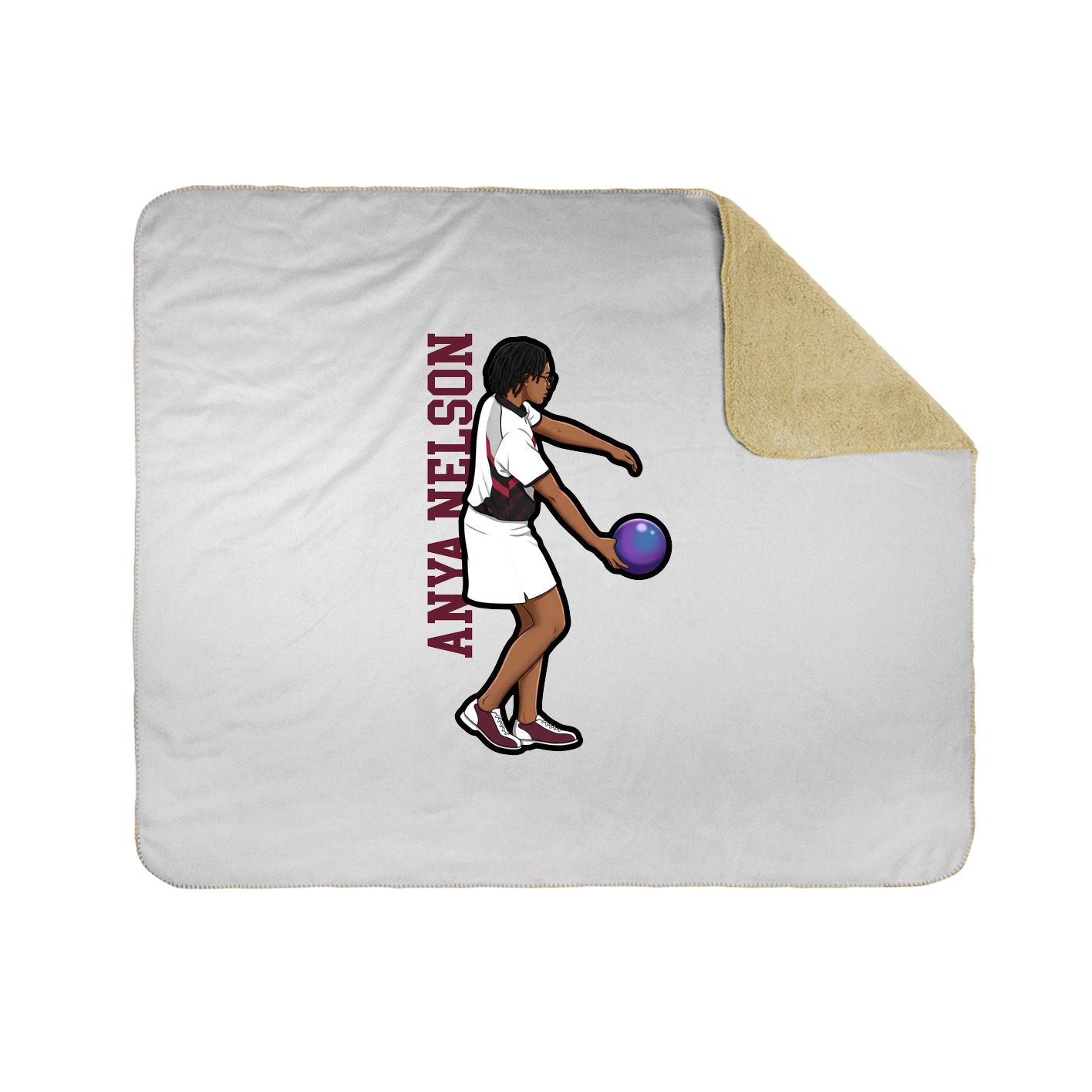 Throw Blanket — Name Vertical in White