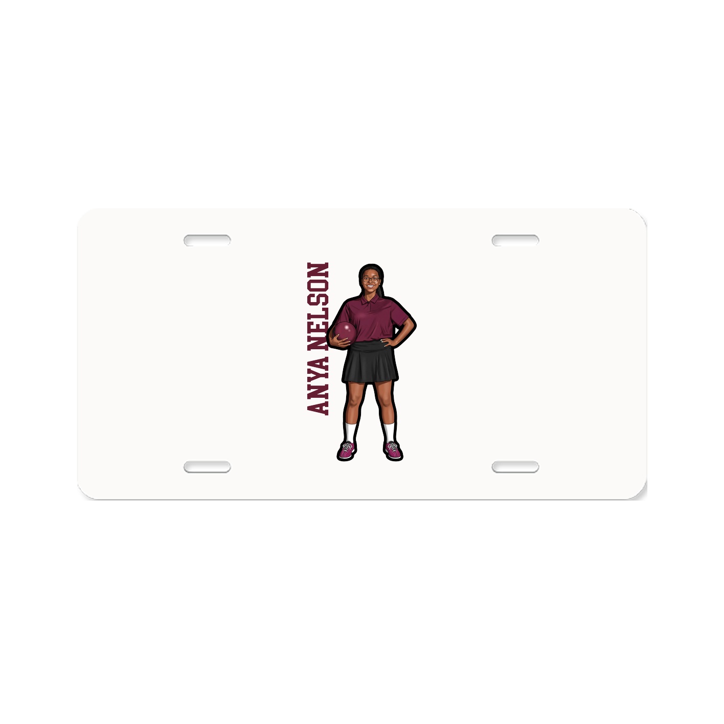 License Plate — Name Vertical in Classic