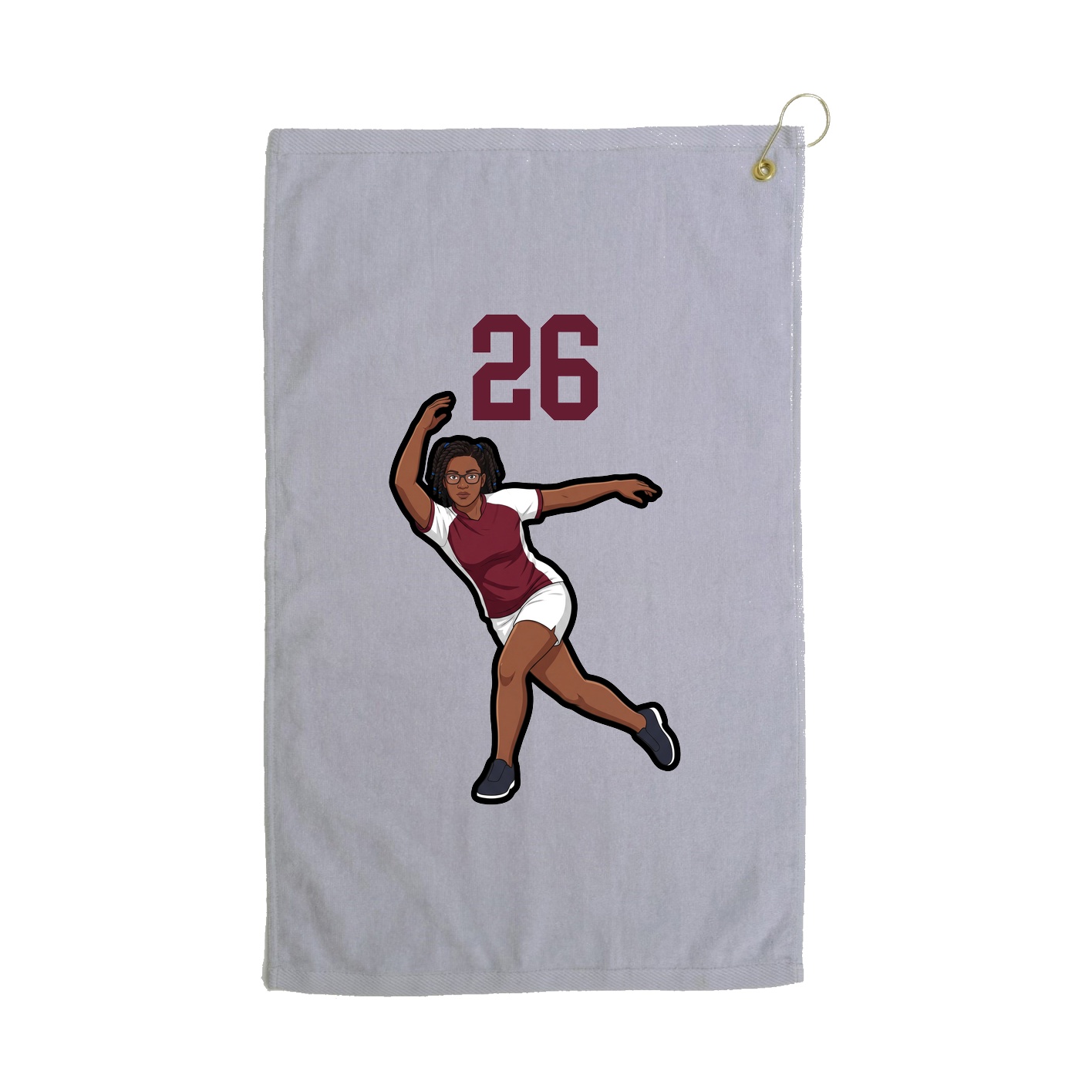 Golf Towel — Number Top in Grey