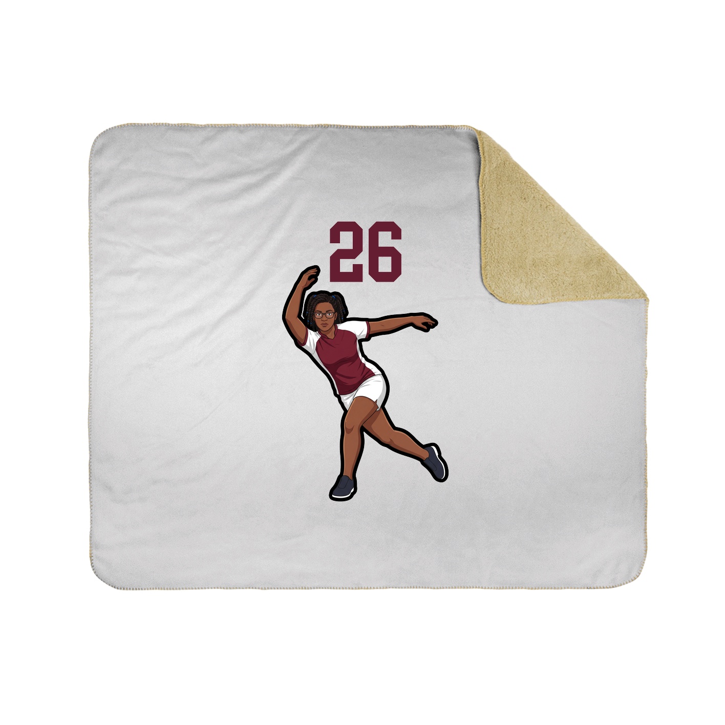 Throw Blanket — Number Top in White