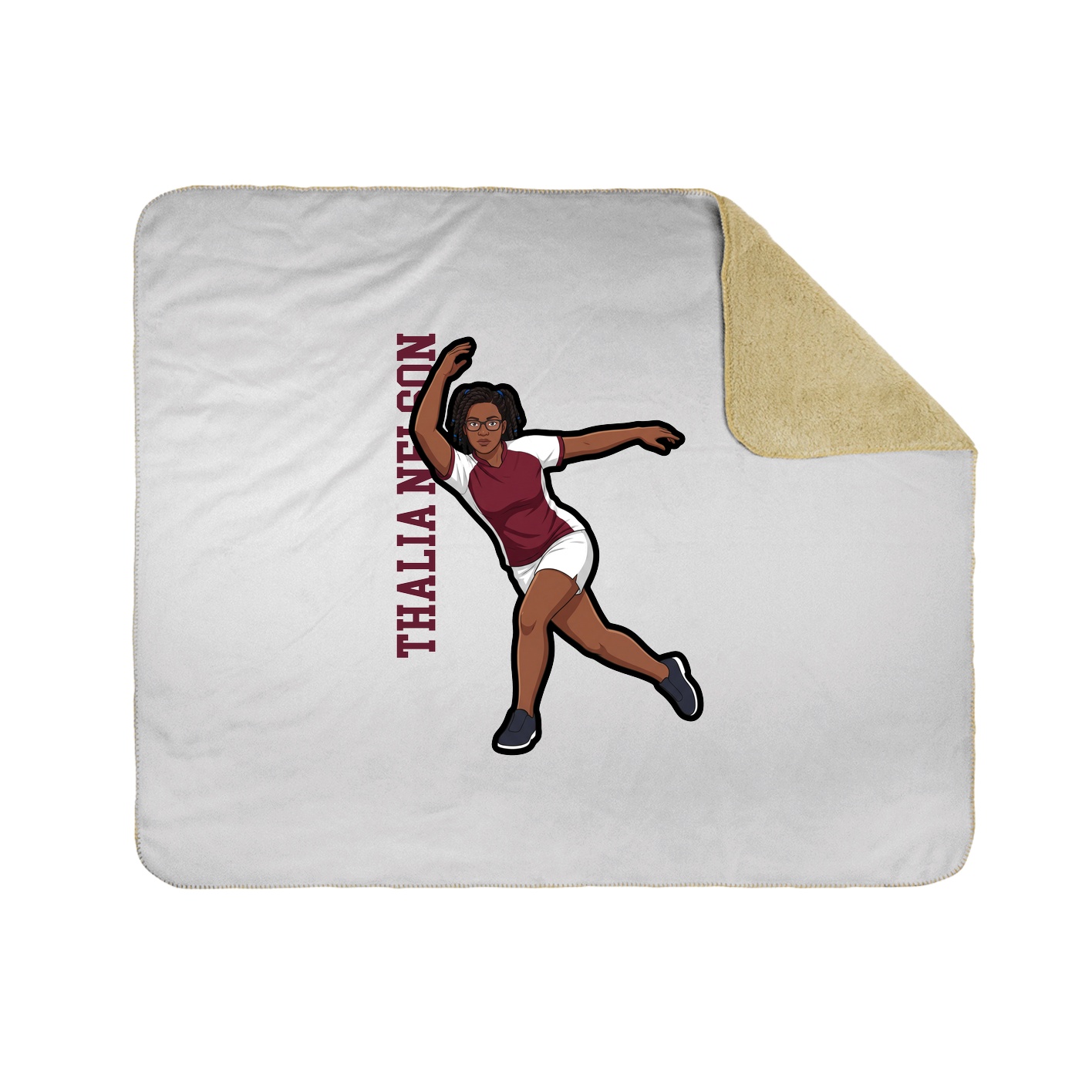 Throw Blanket — Name Vertical in White
