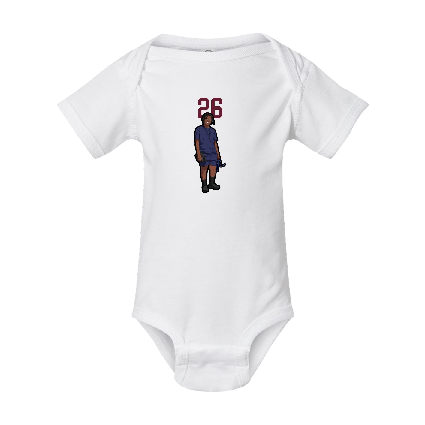 Baby Onesie — Number Top in White