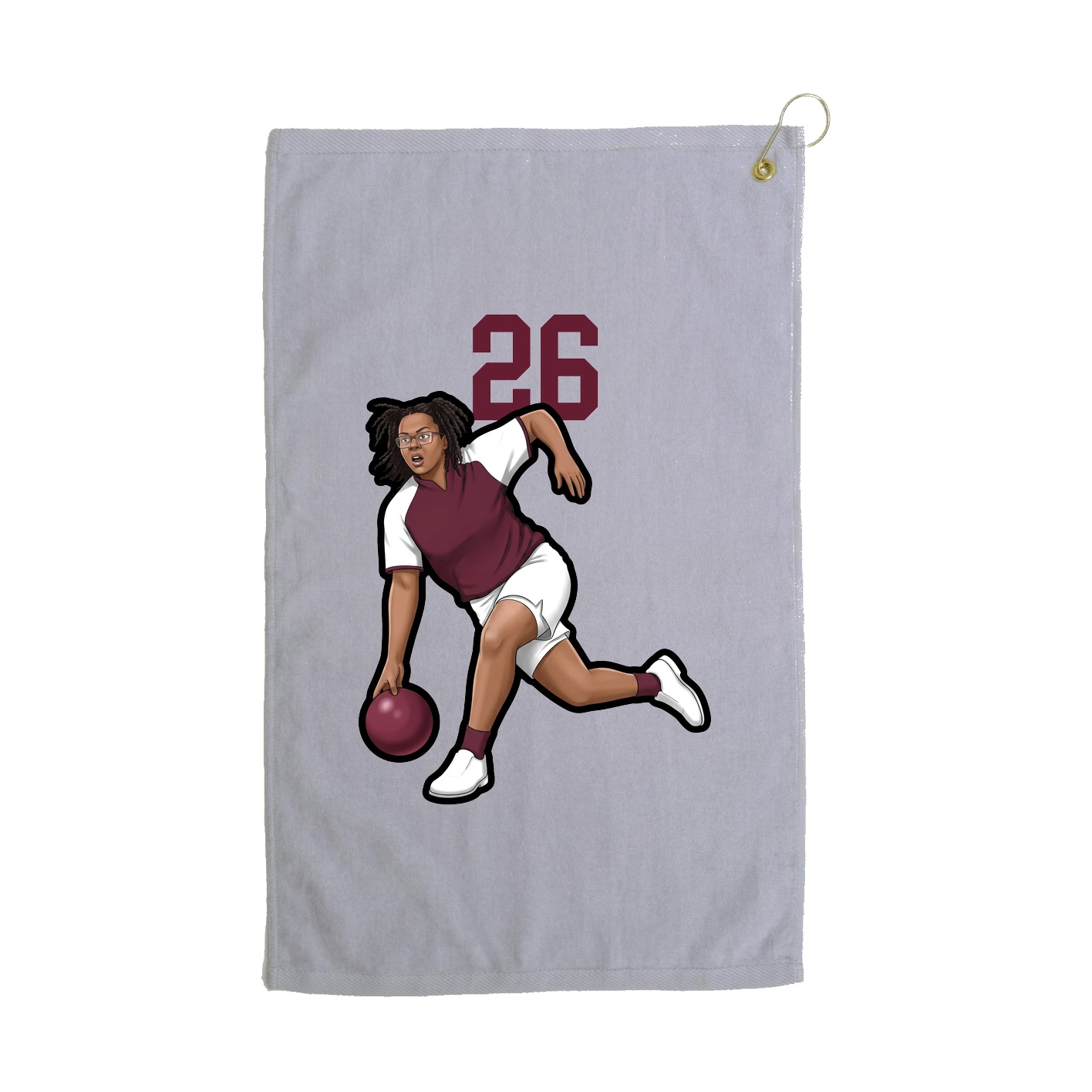 Golf Towel — Number Top in Grey