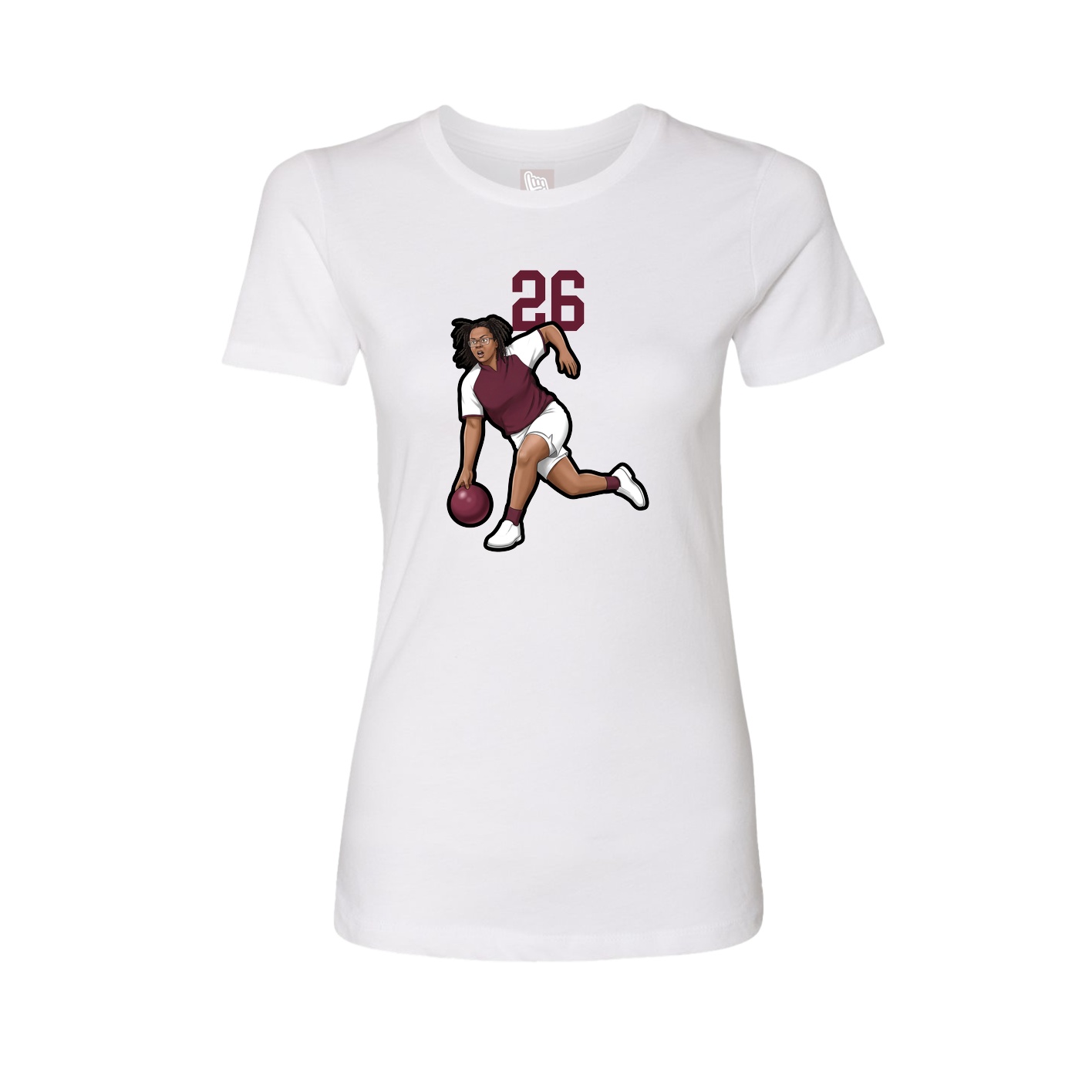 Fitted Women's Tee — Number Top in White