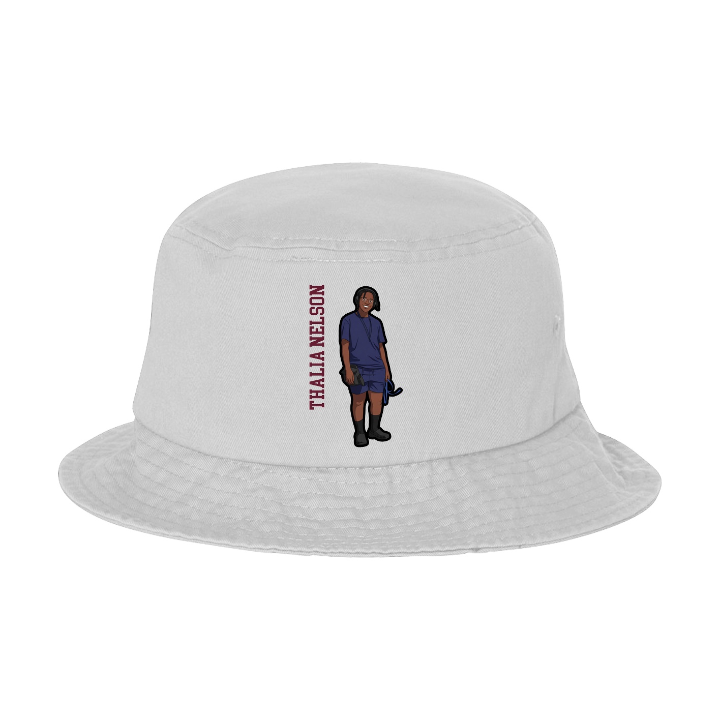 Bucket Cap — Name Vertical in White