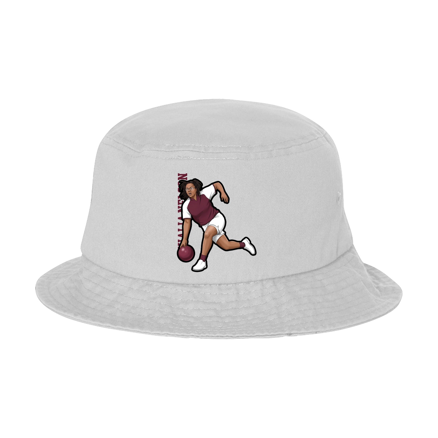 Bucket Cap — Name Vertical in White