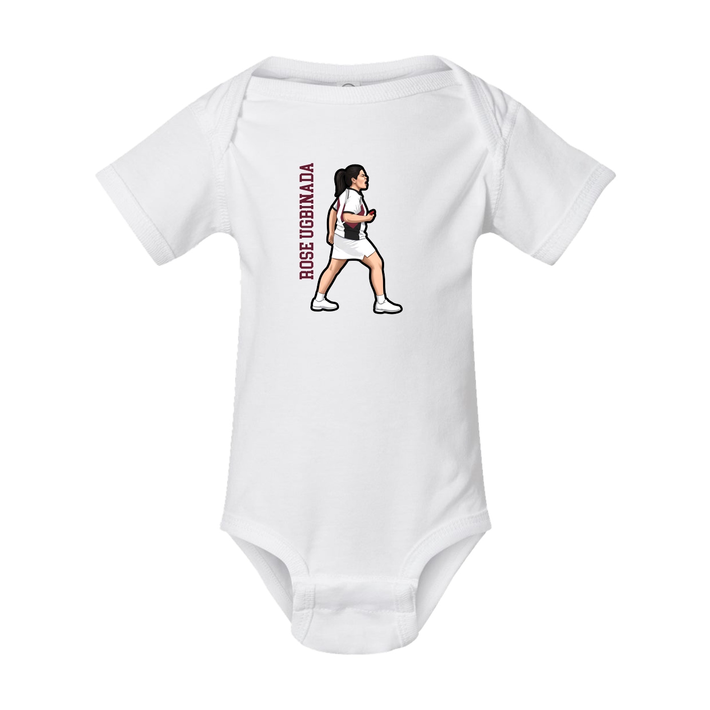 Baby Onesie — Name Vertical in White