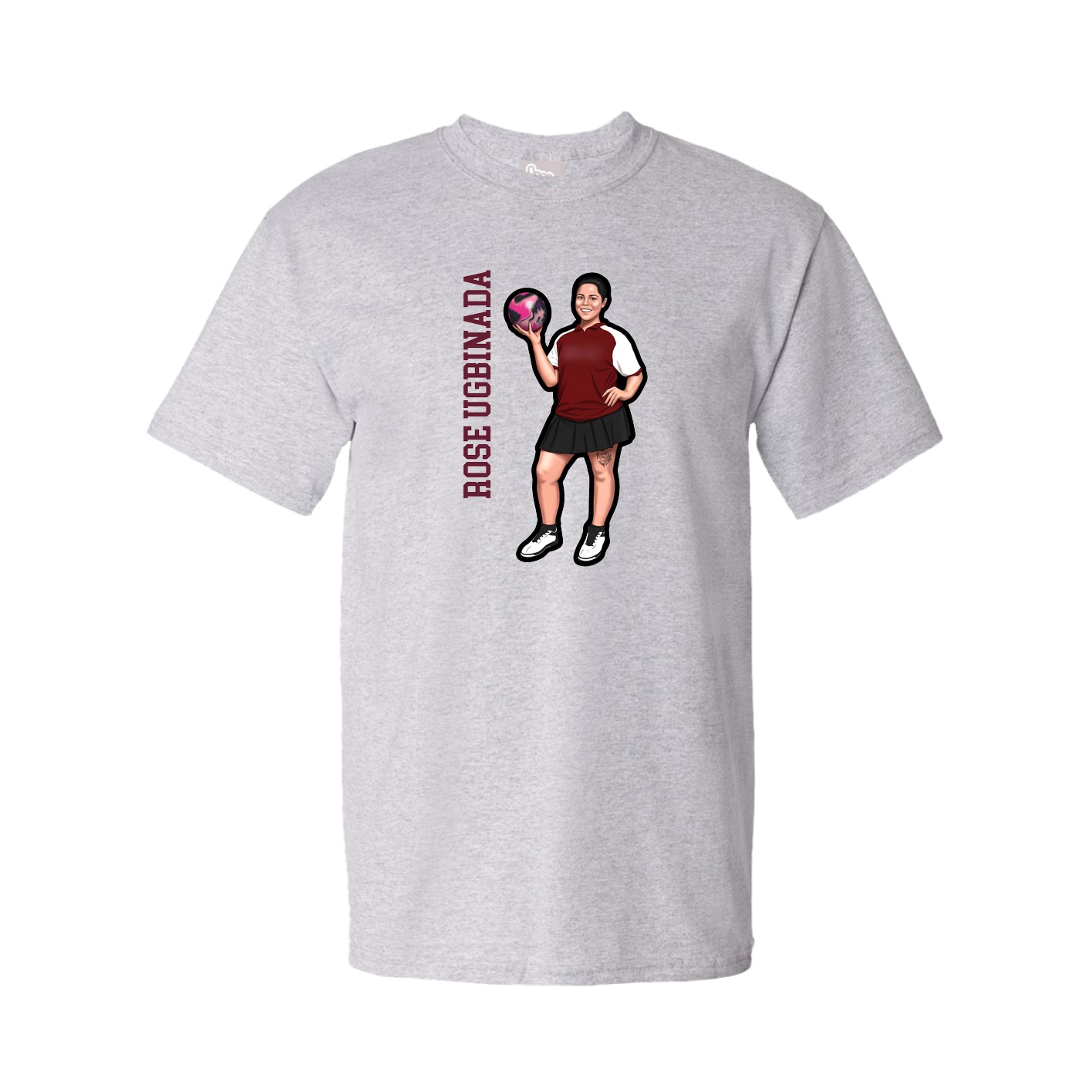 Tee — Name Vertical in Grey