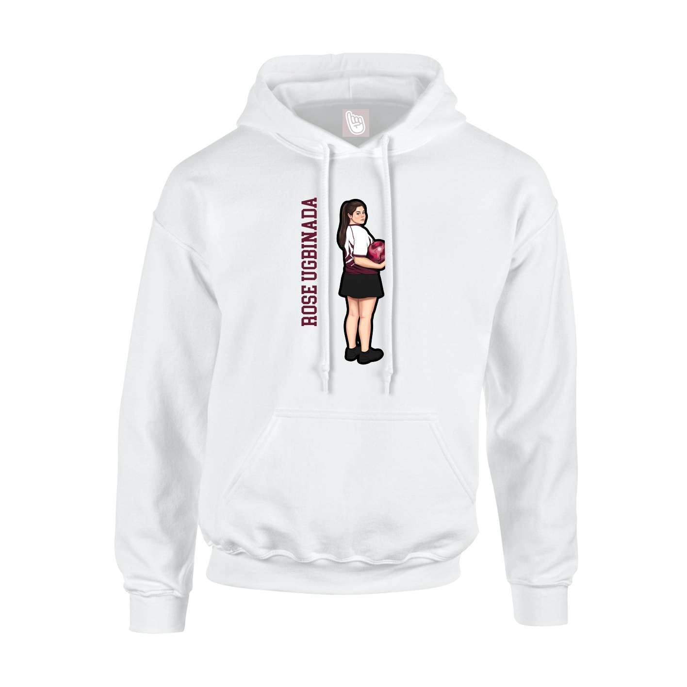 Youth Hoodie — Name Vertical in White