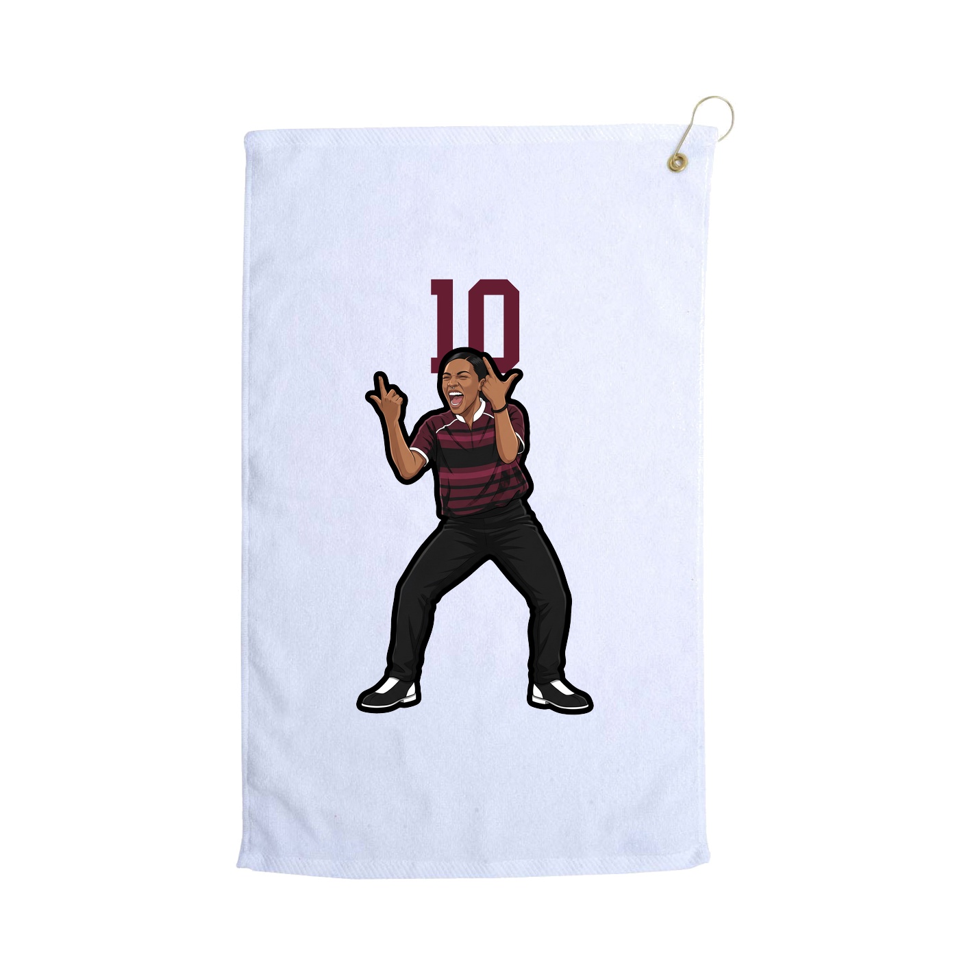 Golf Towel — Number Top in White