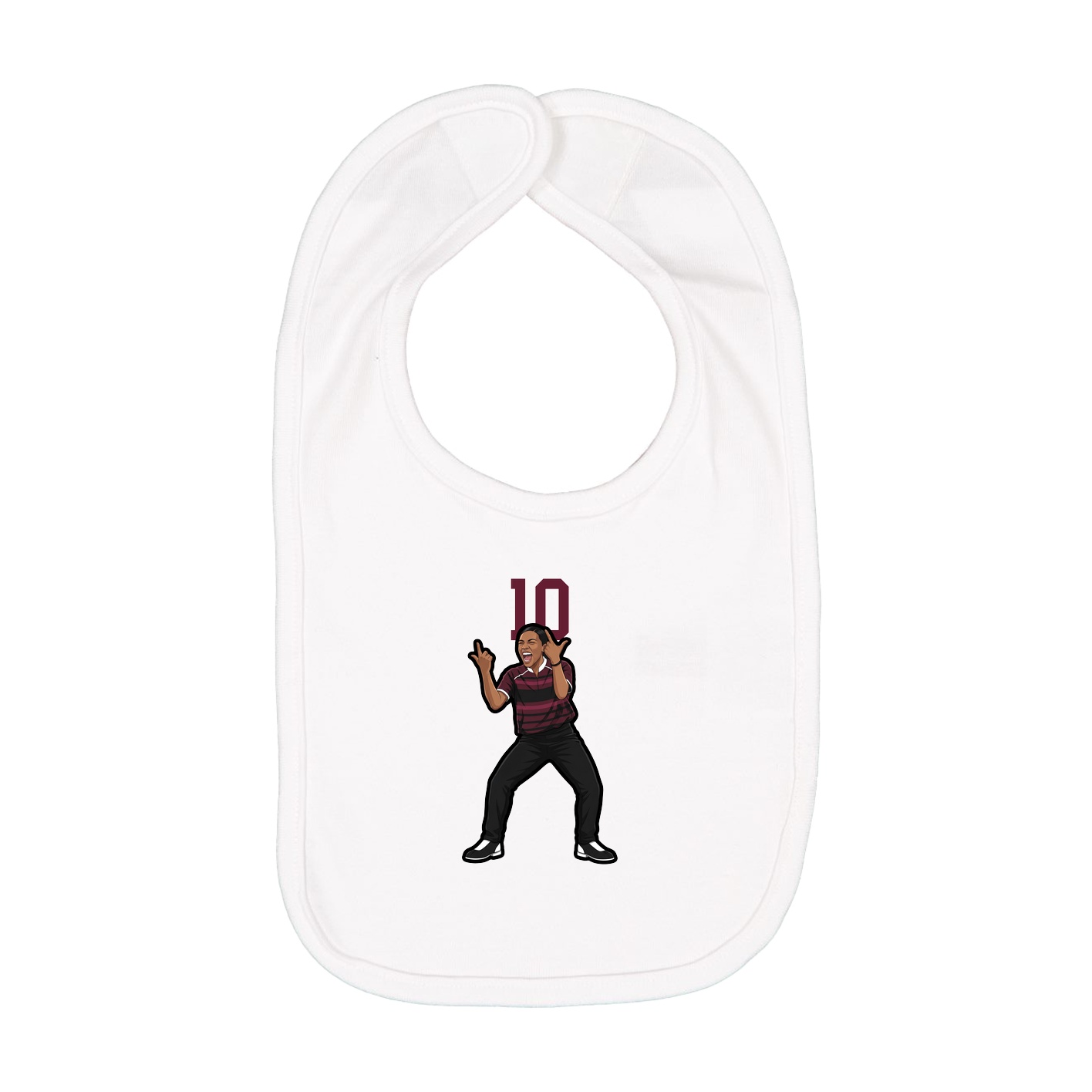 Infant Bib — Number Top in White