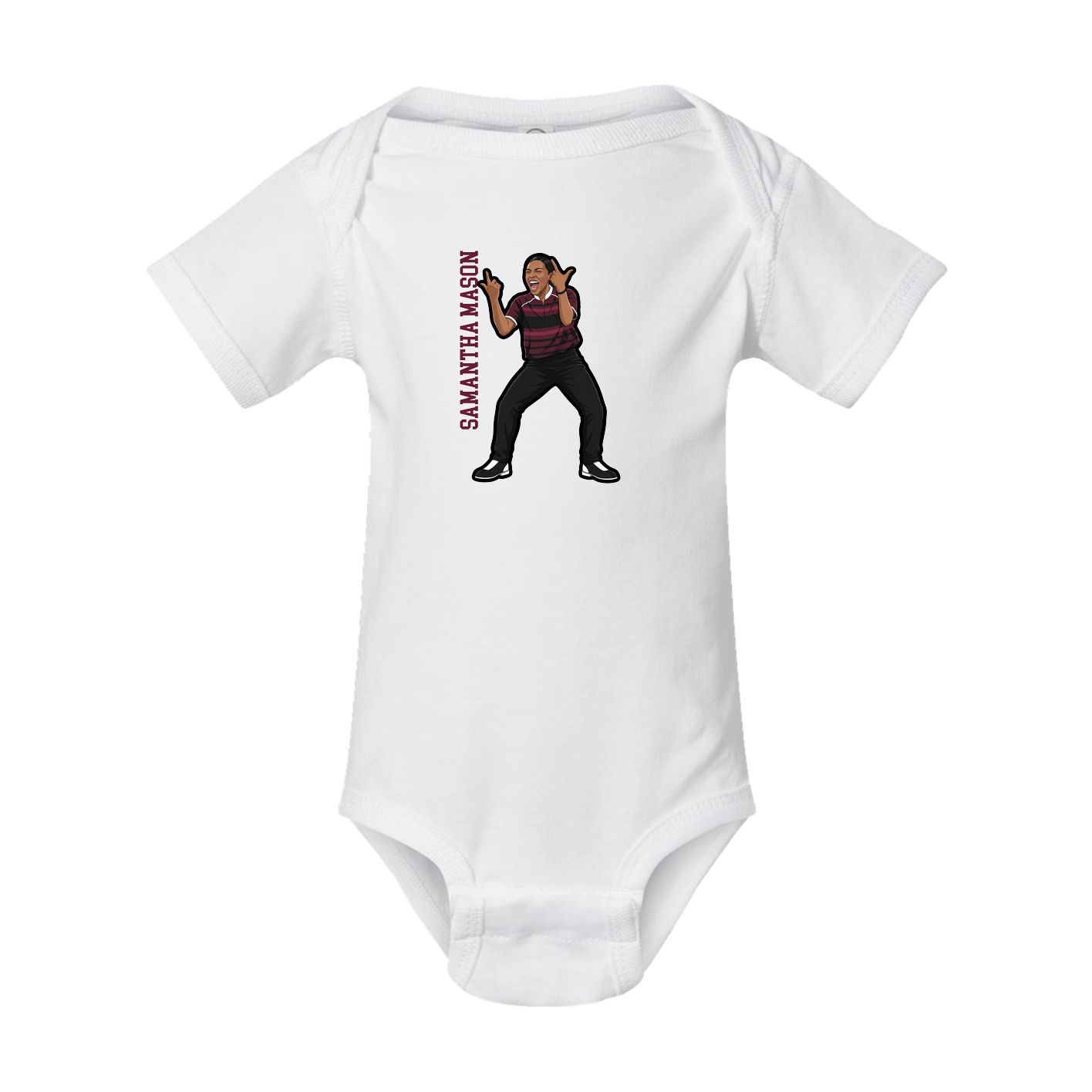 Baby Onesie — Name Vertical in White